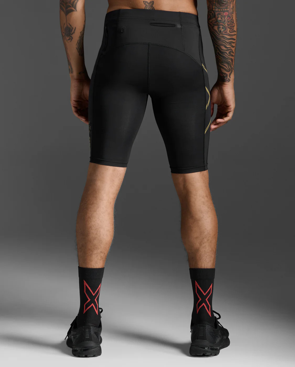 Back view with waistband pocket system