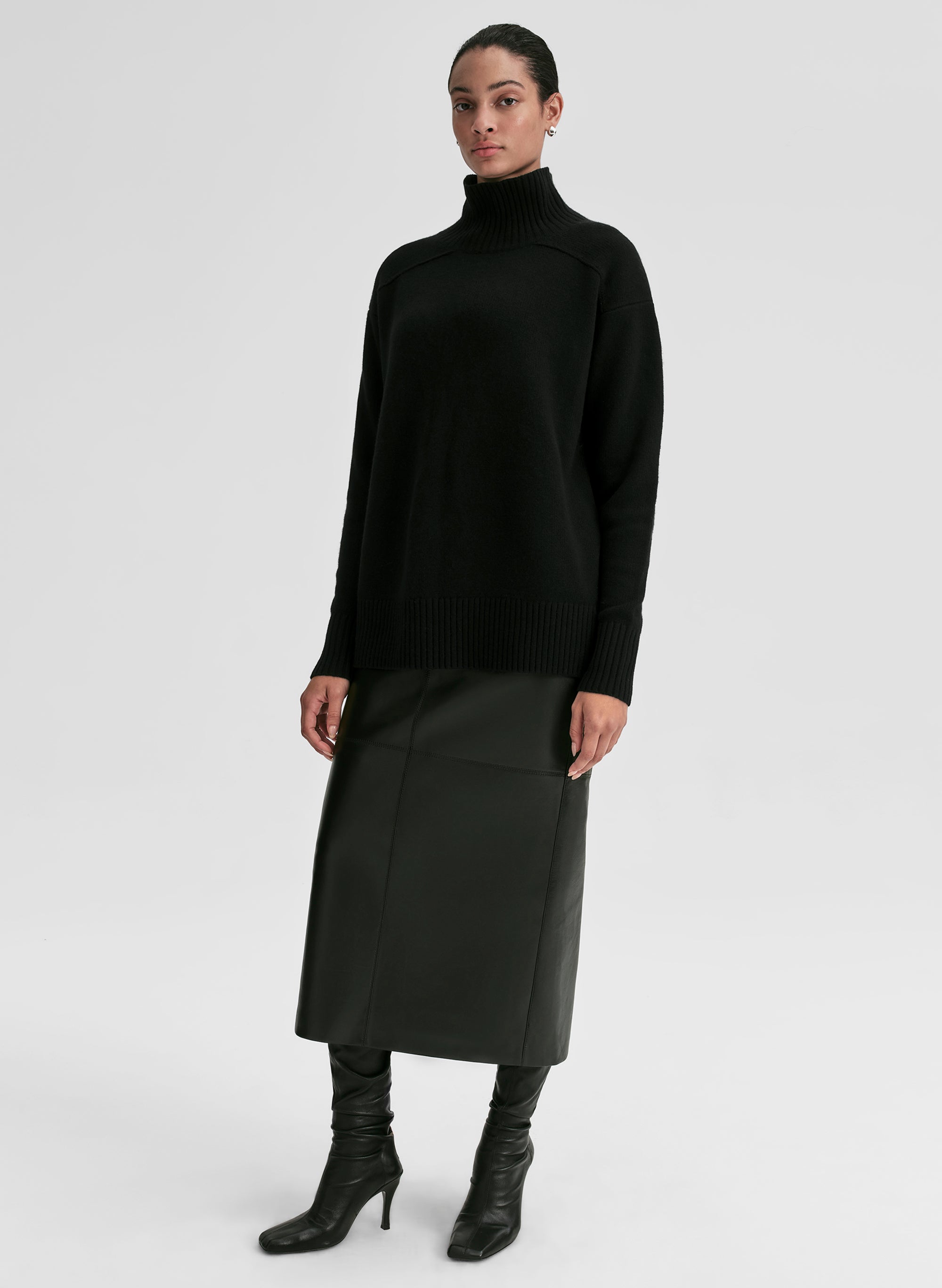 Archie Cashmere Turtleneck Sweater — detail closeup