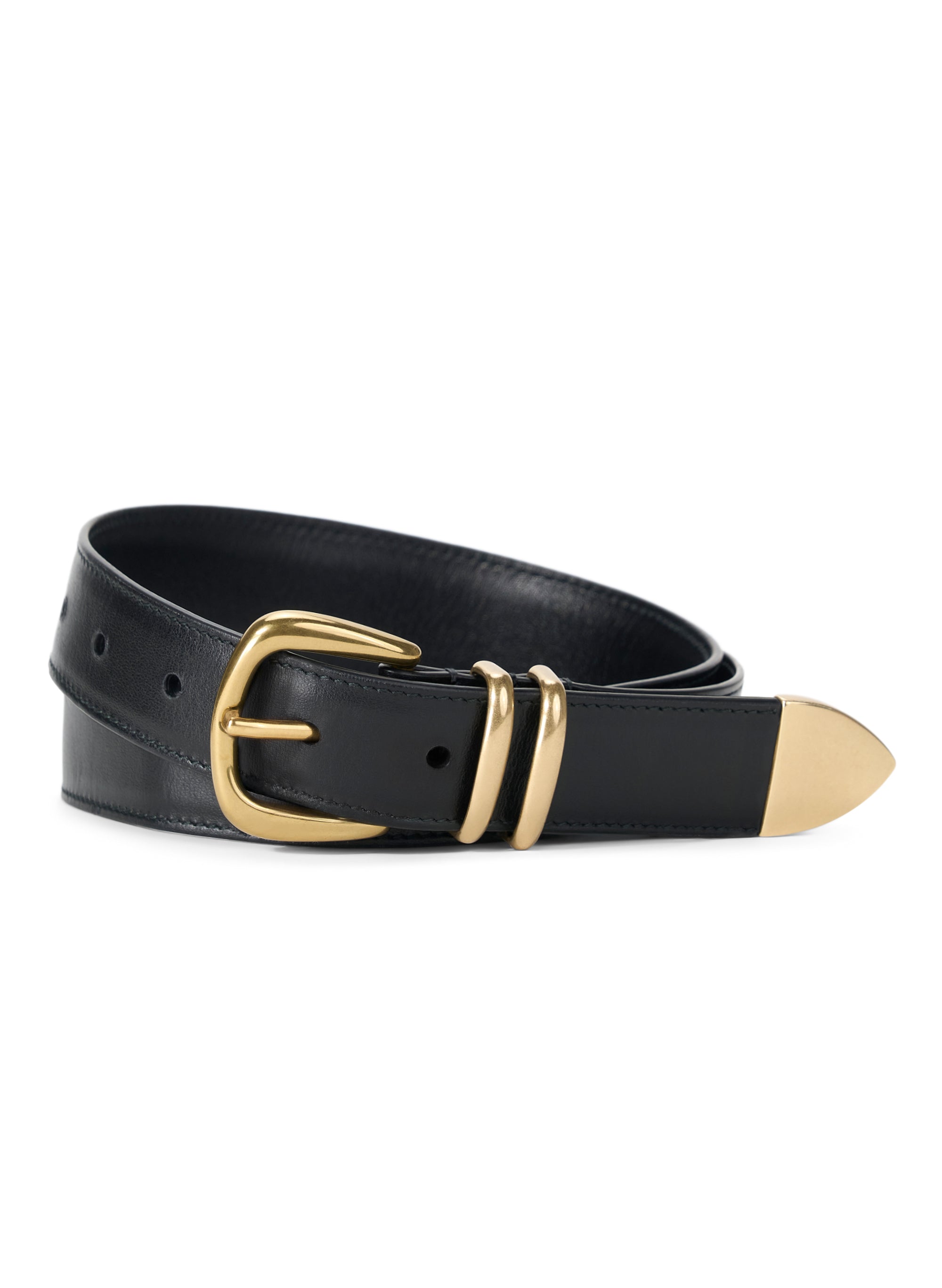 Carson Leather Belt — detail closeup