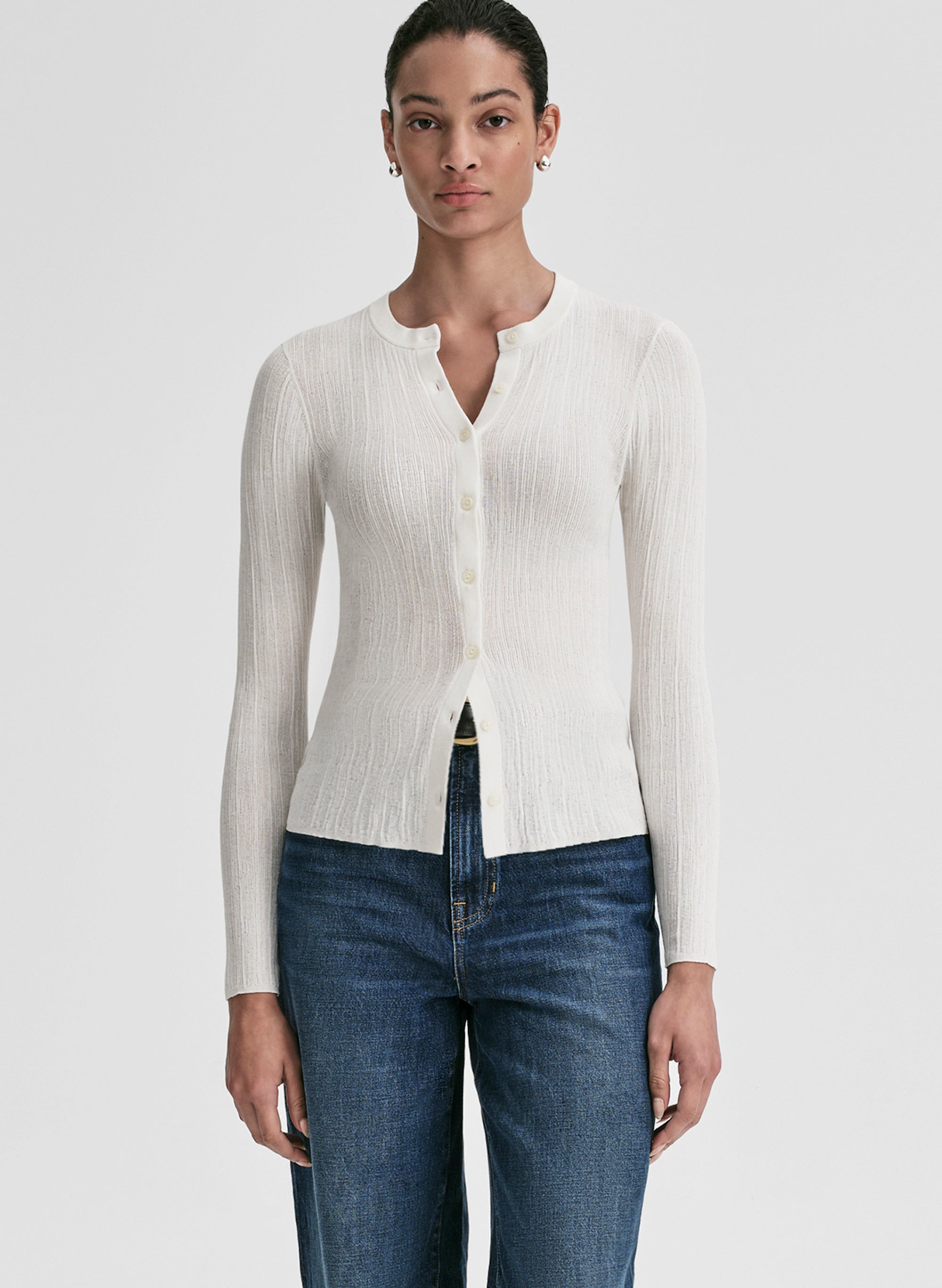 Fisher Fine Cotton Knit Cardigan