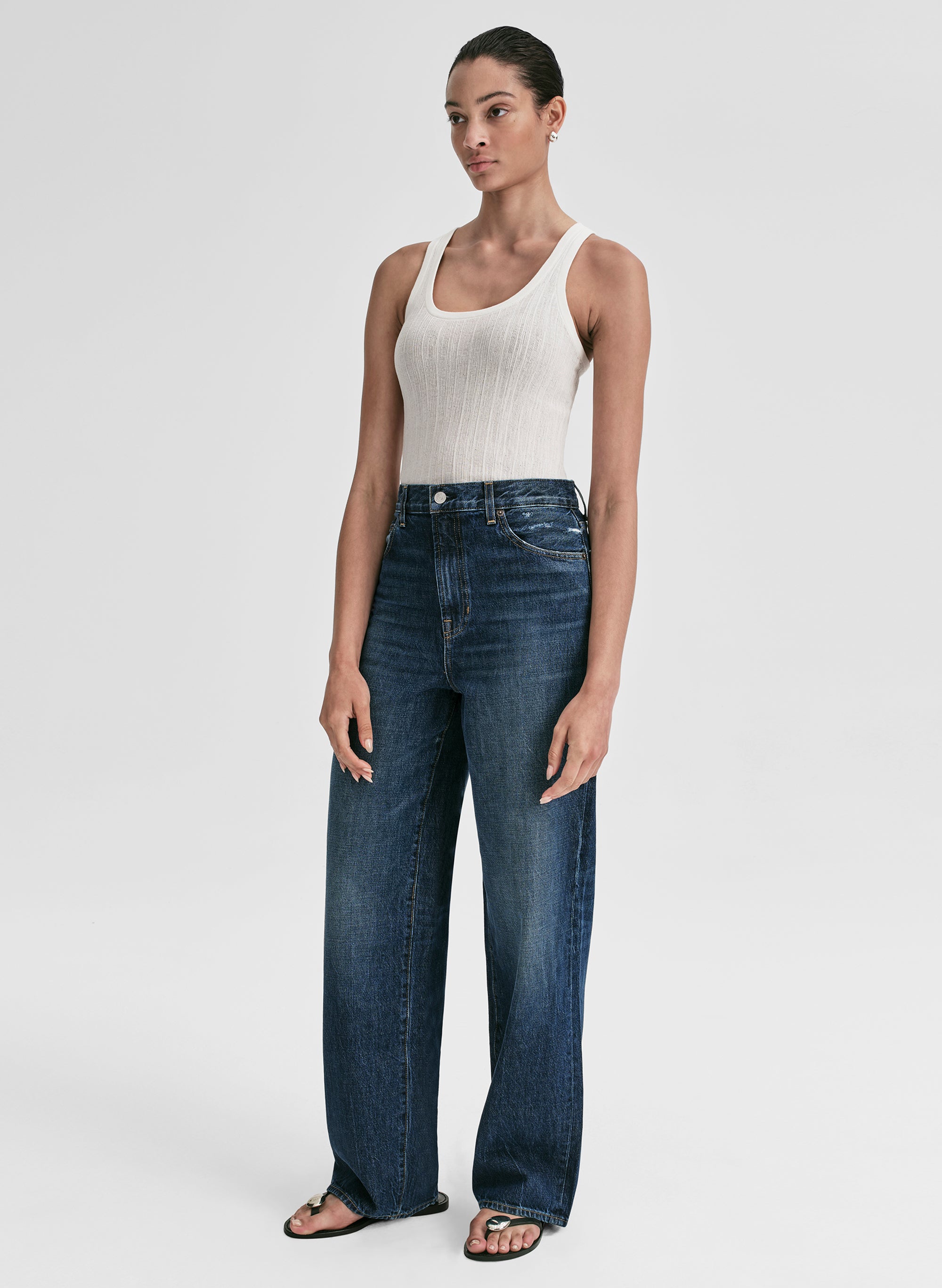 Iris Fine Cotton Knit Tank — detail closeup