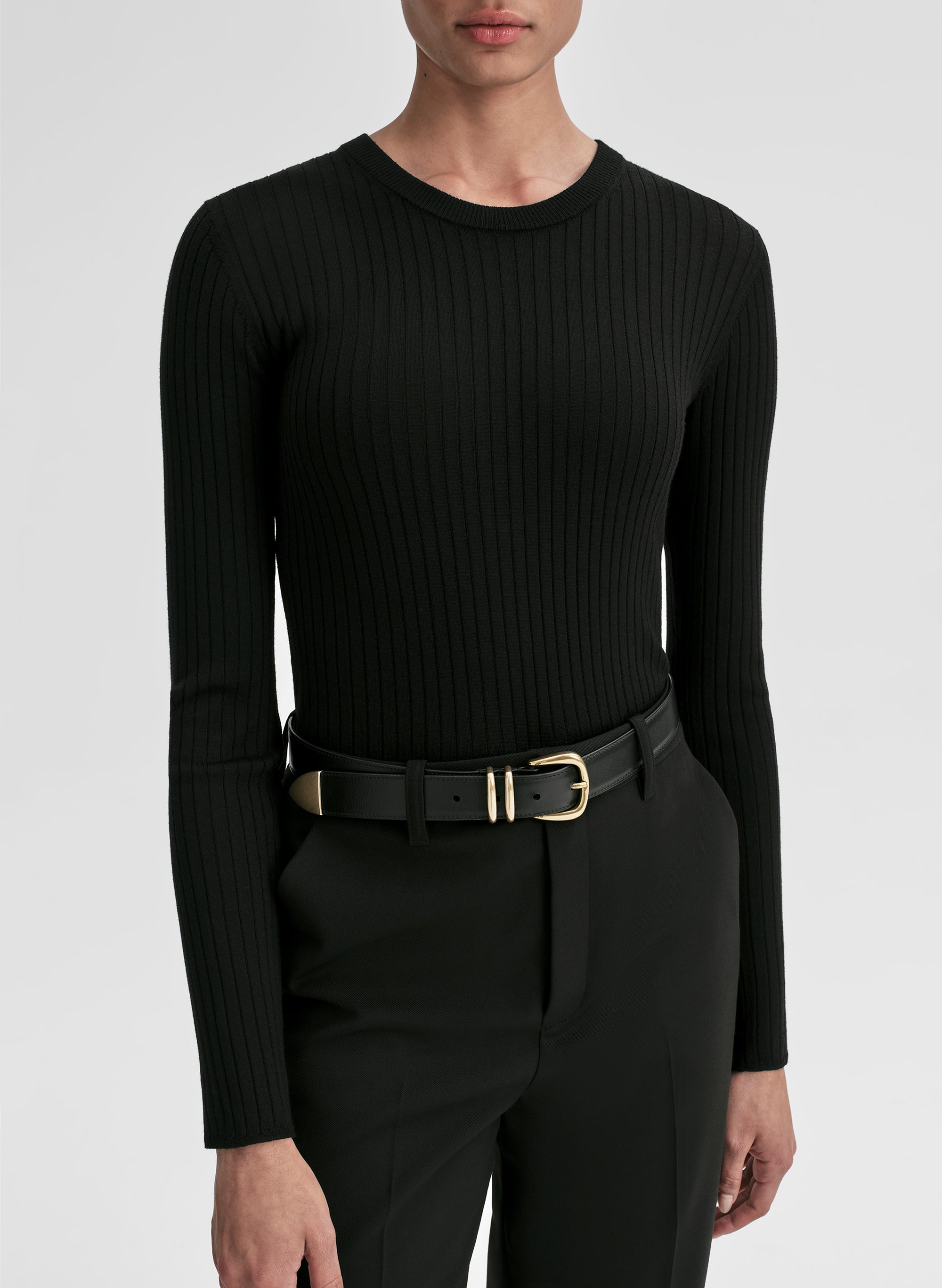 Kyle Ribbed Merino Top — alternate angle