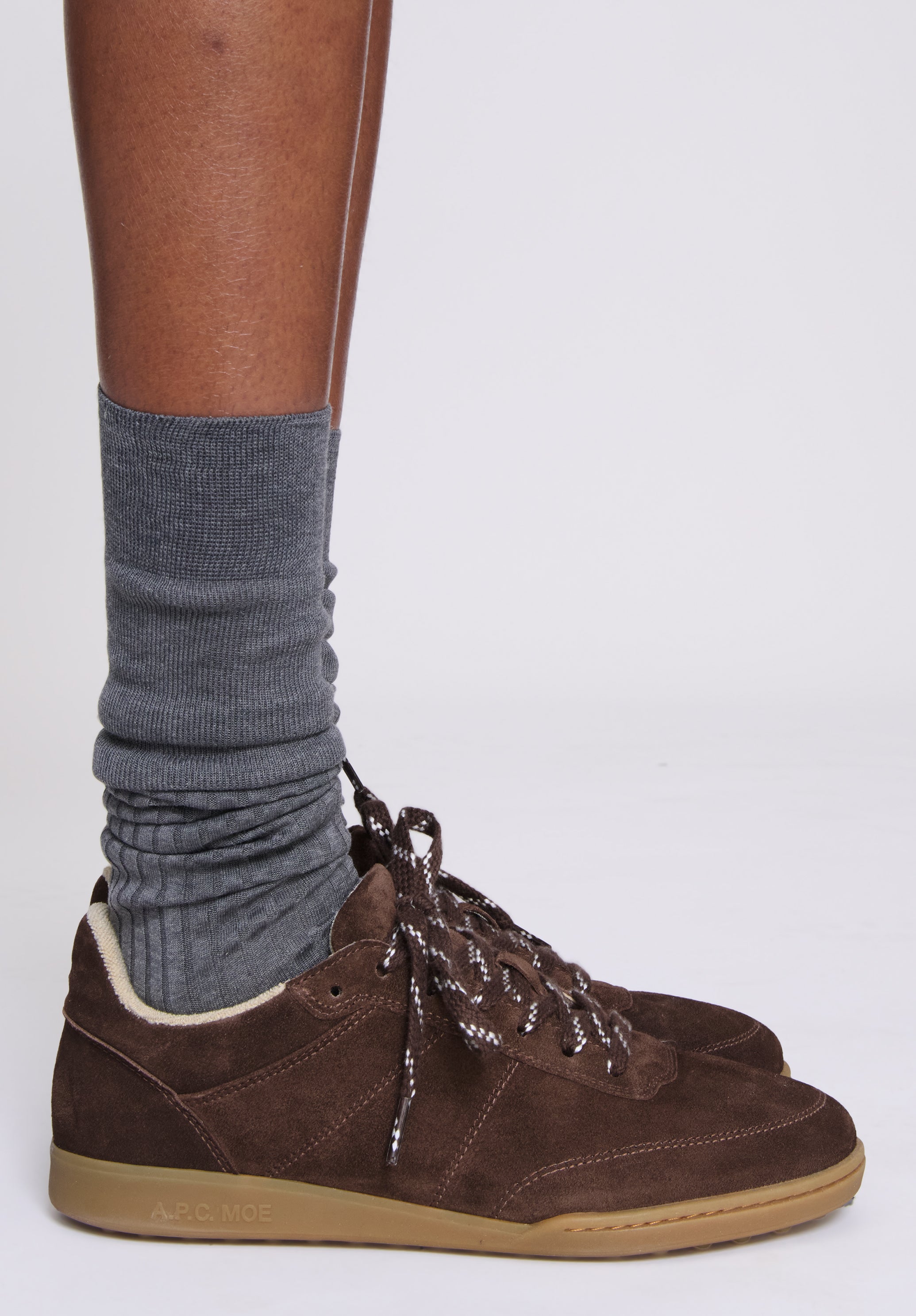 Pair view in suede and leather.