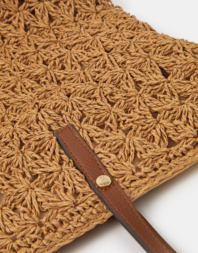 Close-up of the woven paper body and strap attachment