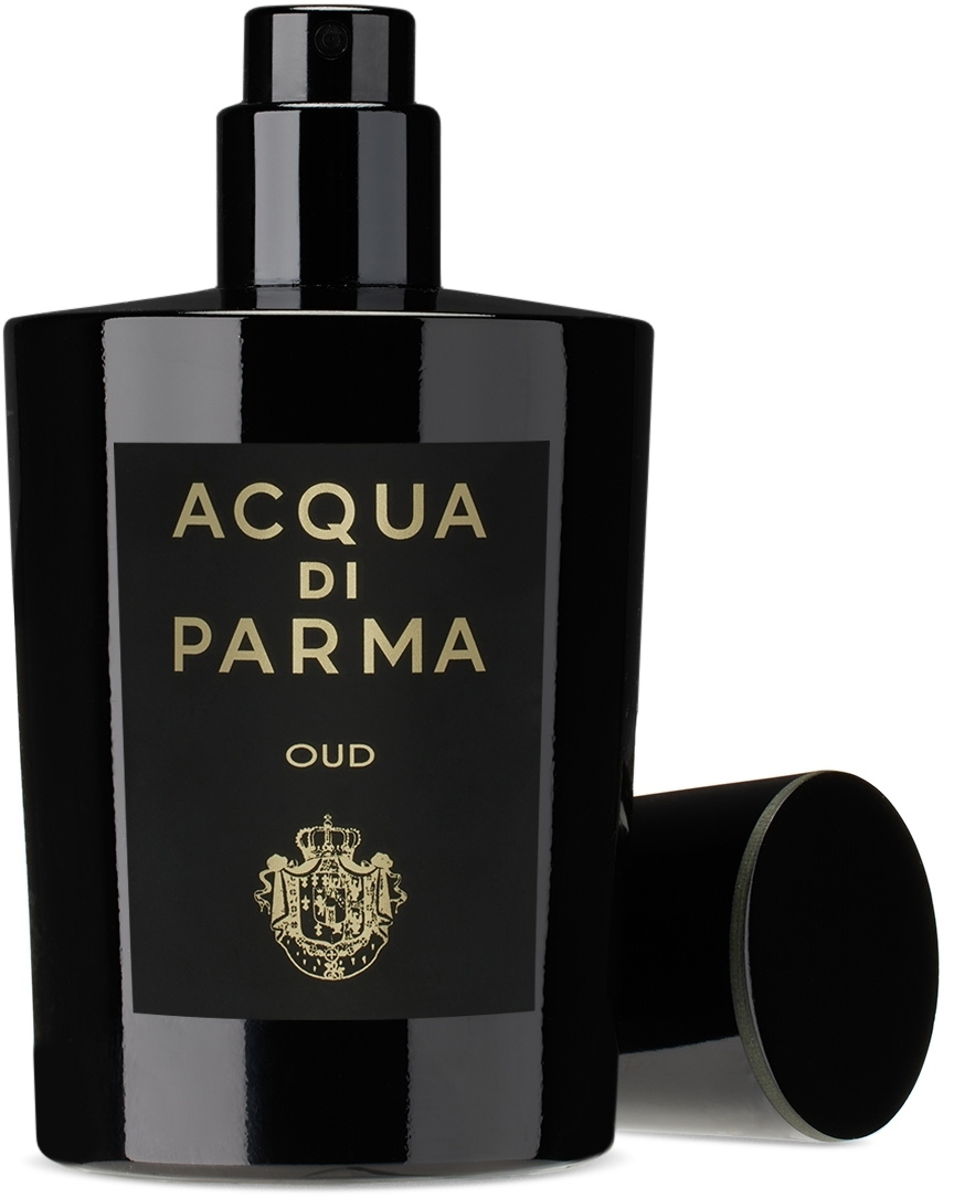 Black bottle with gold crest