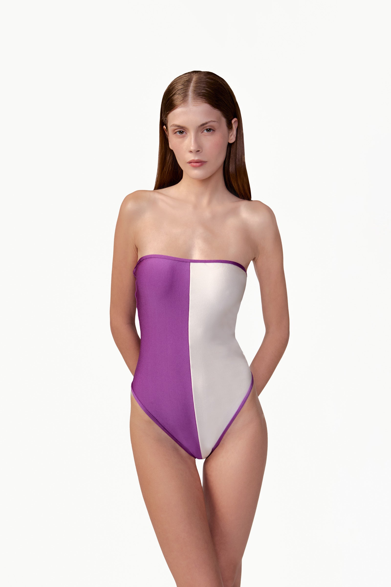 Bicolor High-Leg Swimsuit detail view
