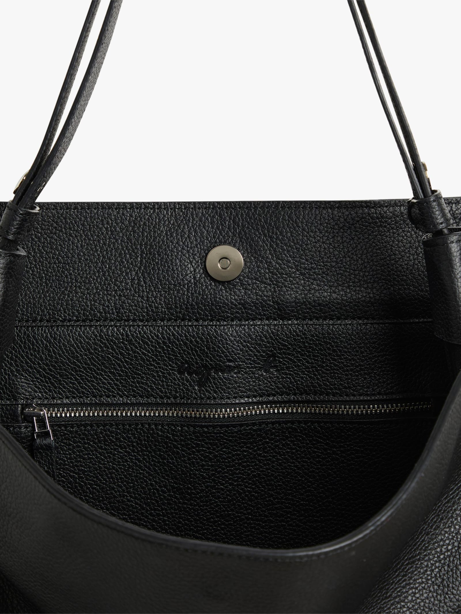 taupe leather shoulder bag
