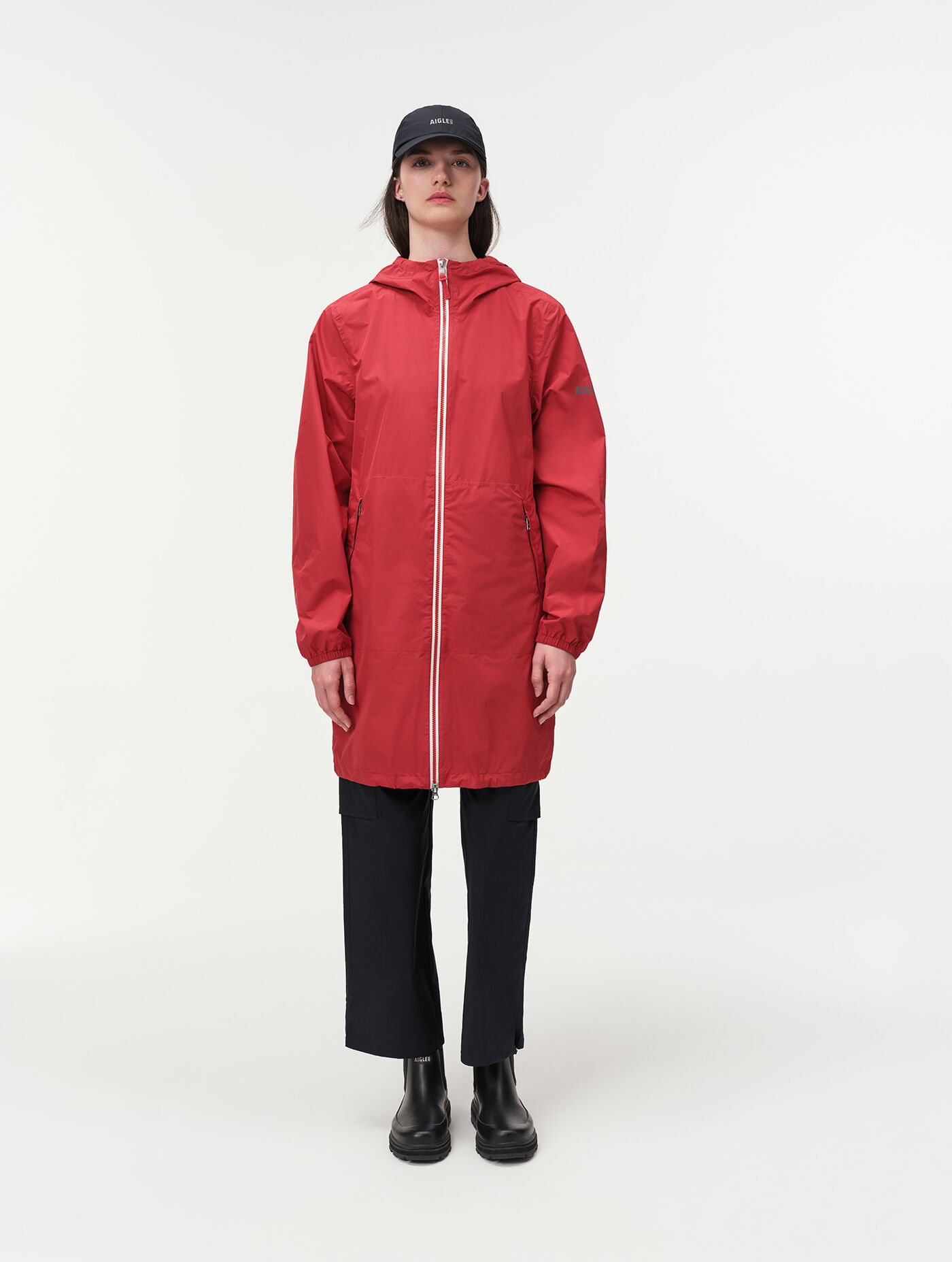 front view with hood and zip