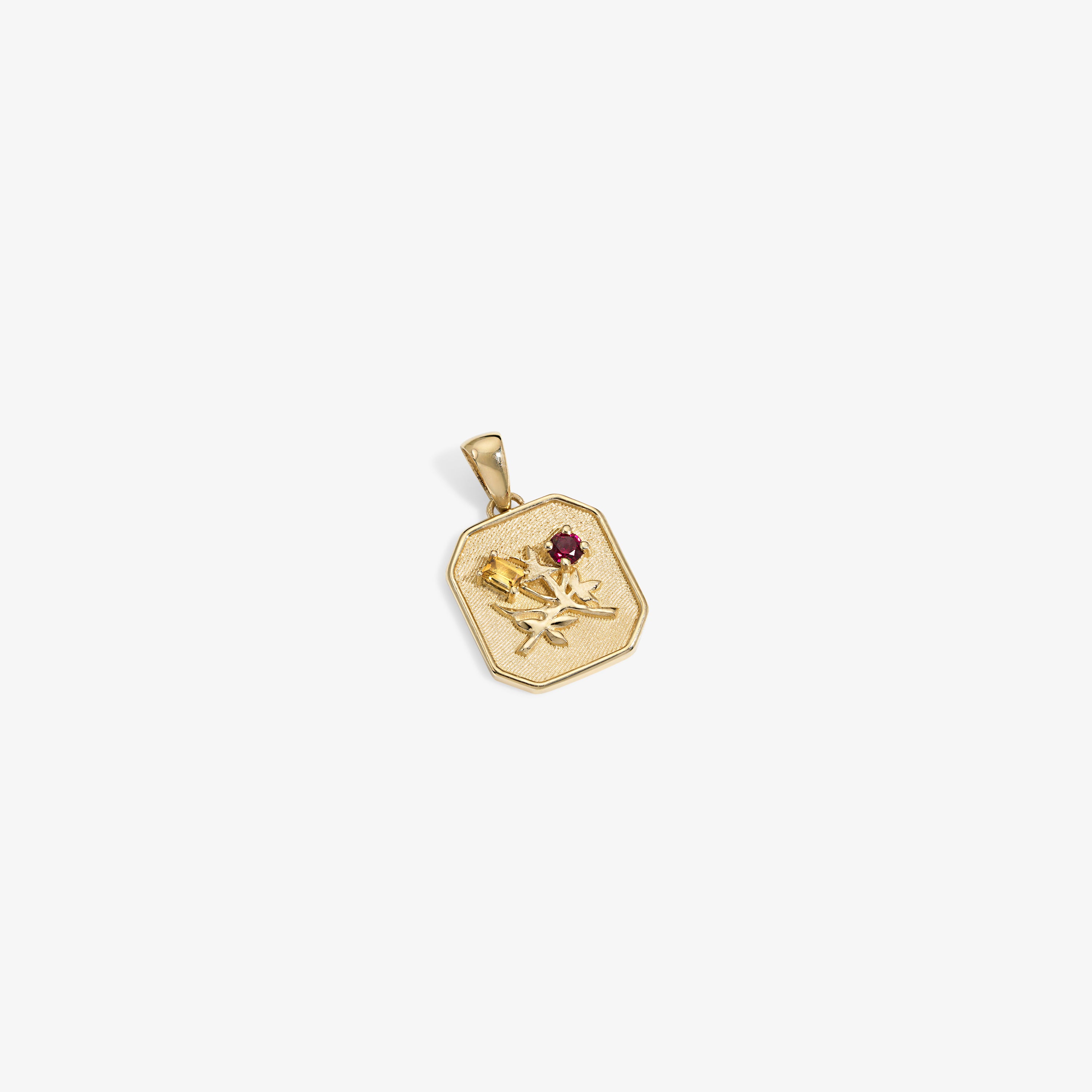 14Kt Gold Queens Crest Relief Pendant