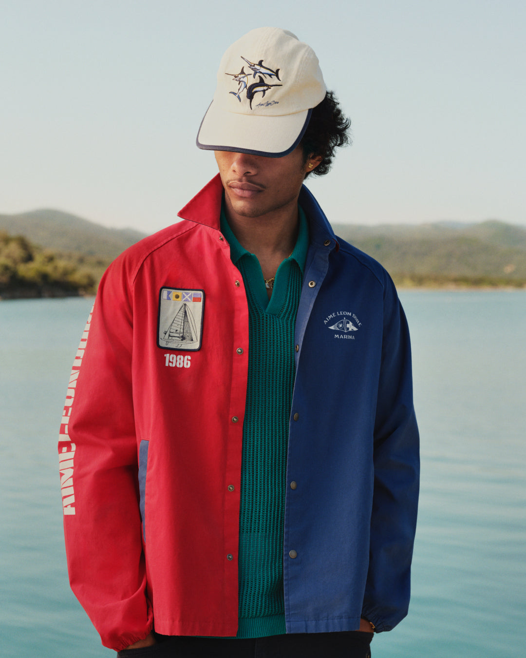 Mesh Knit Polo — on-body styling view
