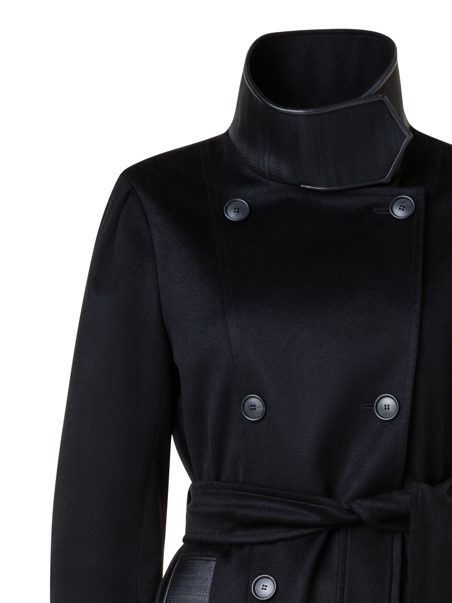 Leather-trim and pocket detail