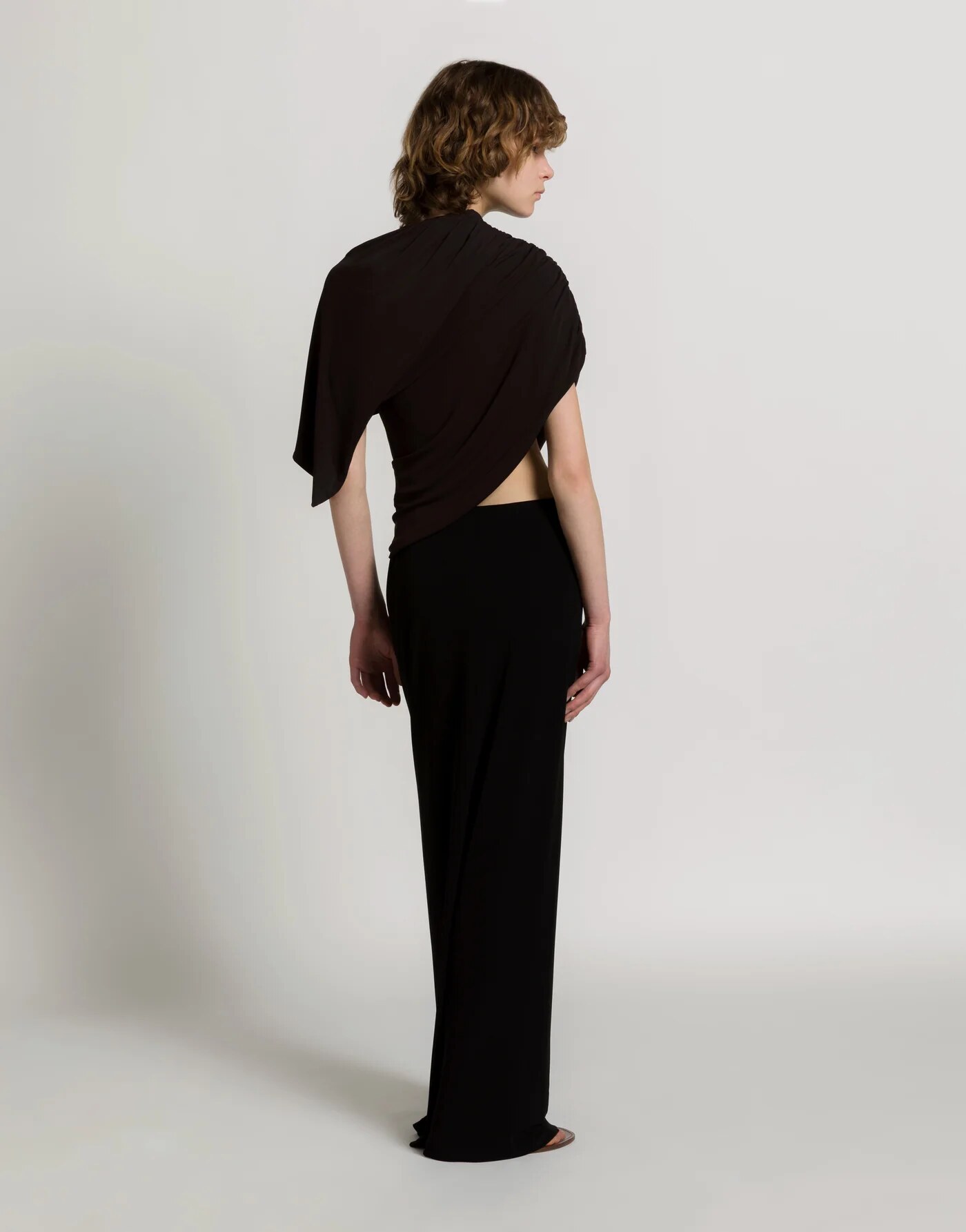 Draped long dress with cut-out — alternate angle