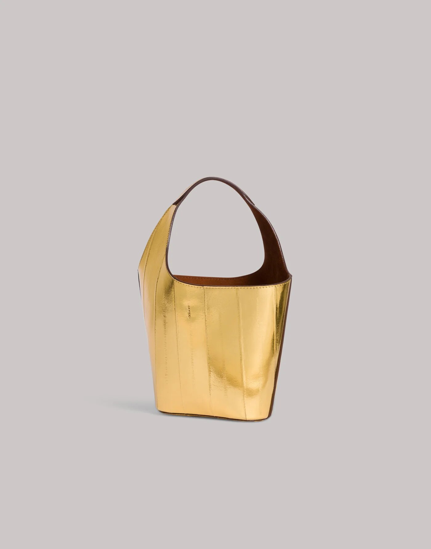 Eel Leather Bucket Bag — profile view