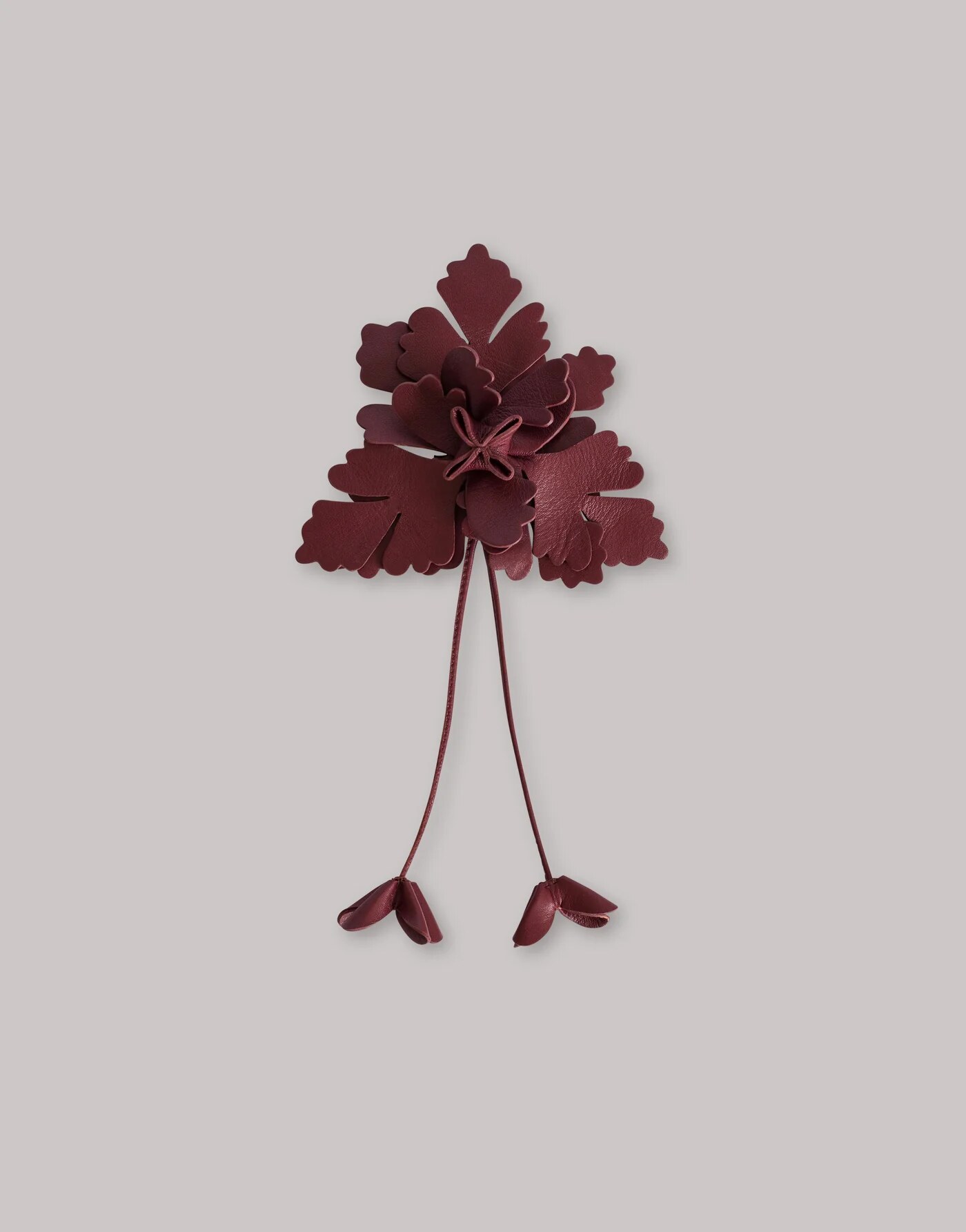 Leather flower brooch