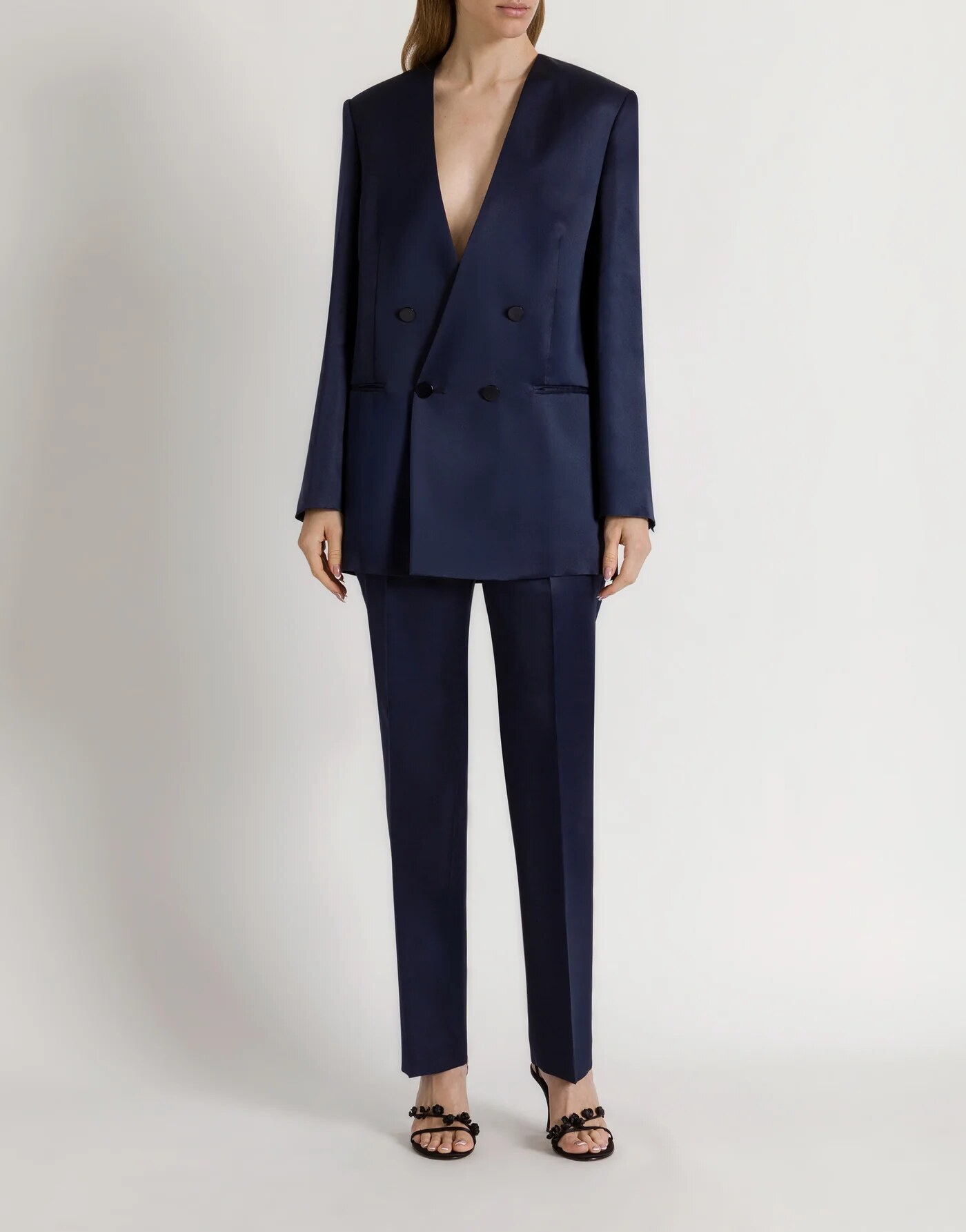 Silk organza double-breasted jacket — alternate angle