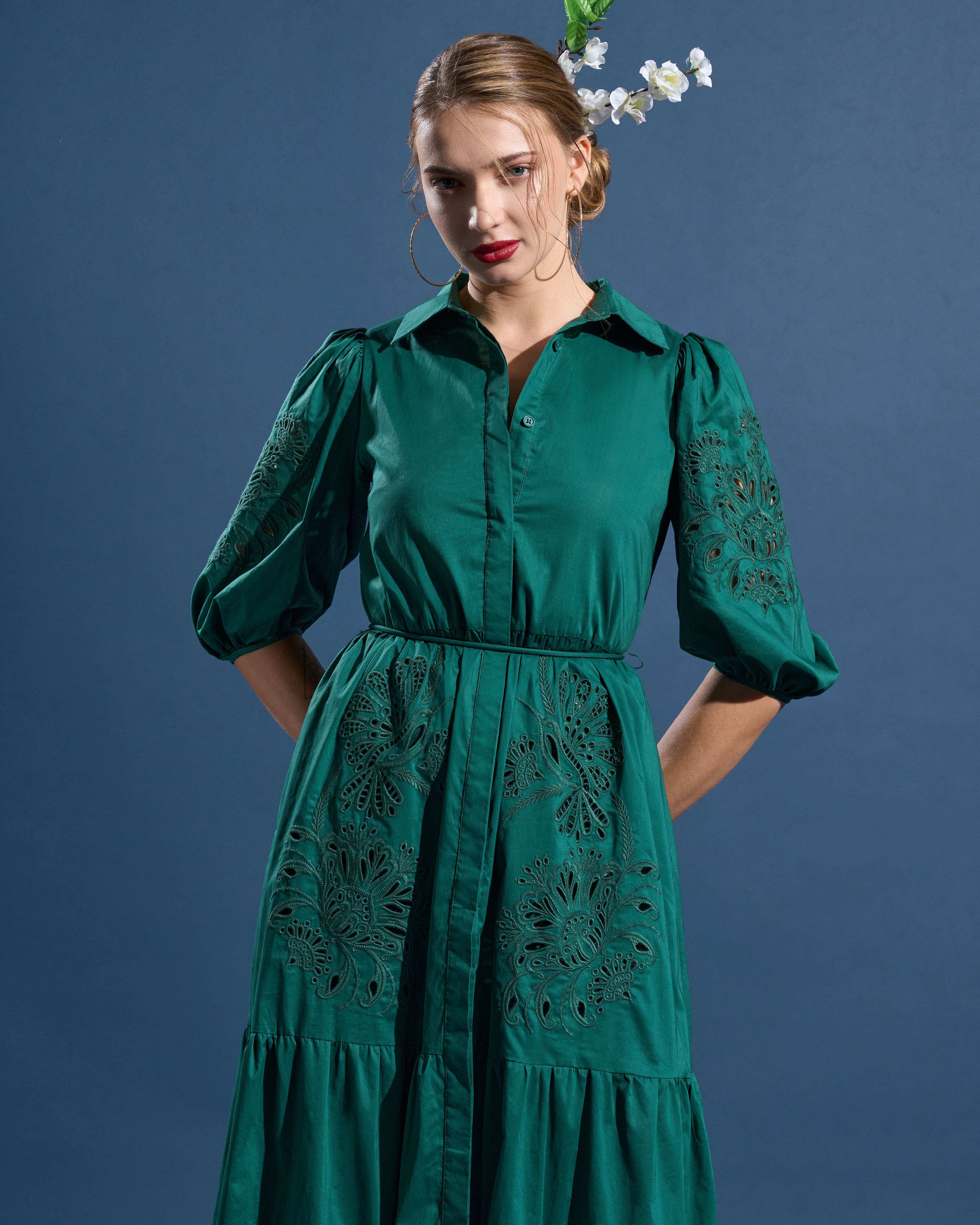 embroidery and tier detail