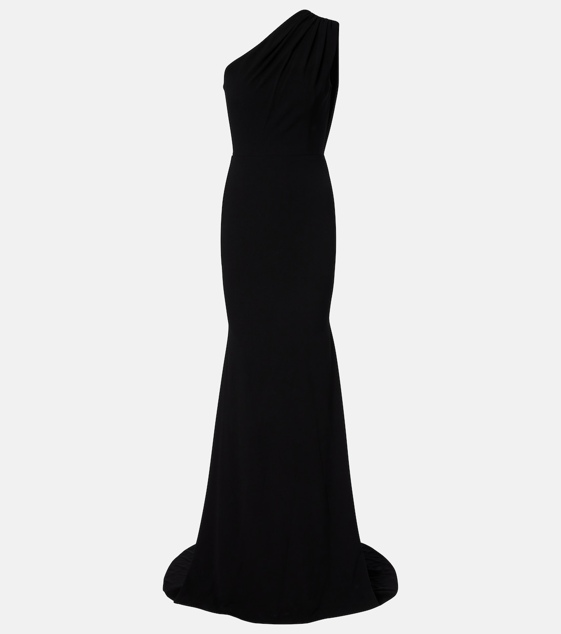 Draped One-Shoulder Crêpe Gown