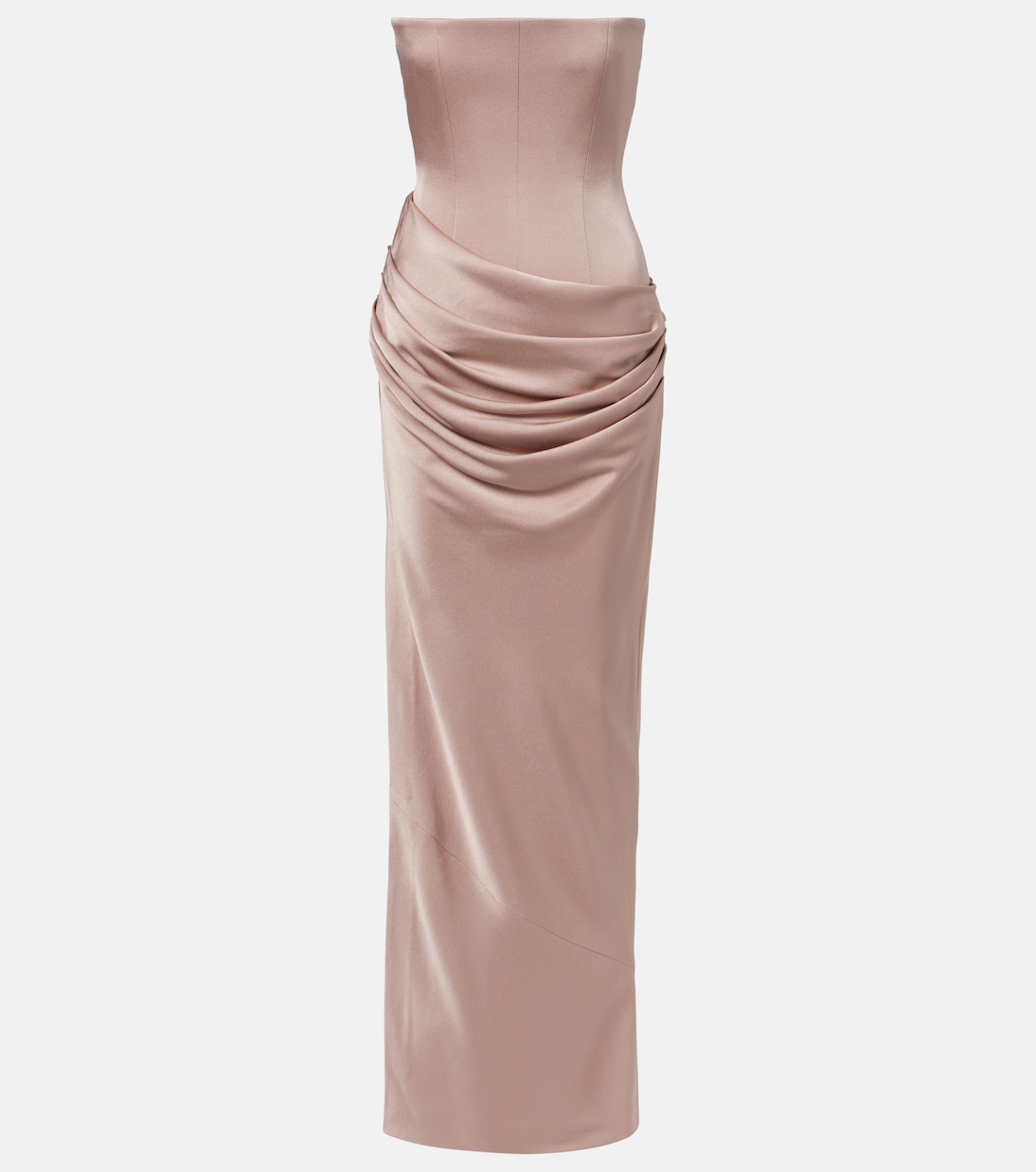 Draped Satin Corset Gown