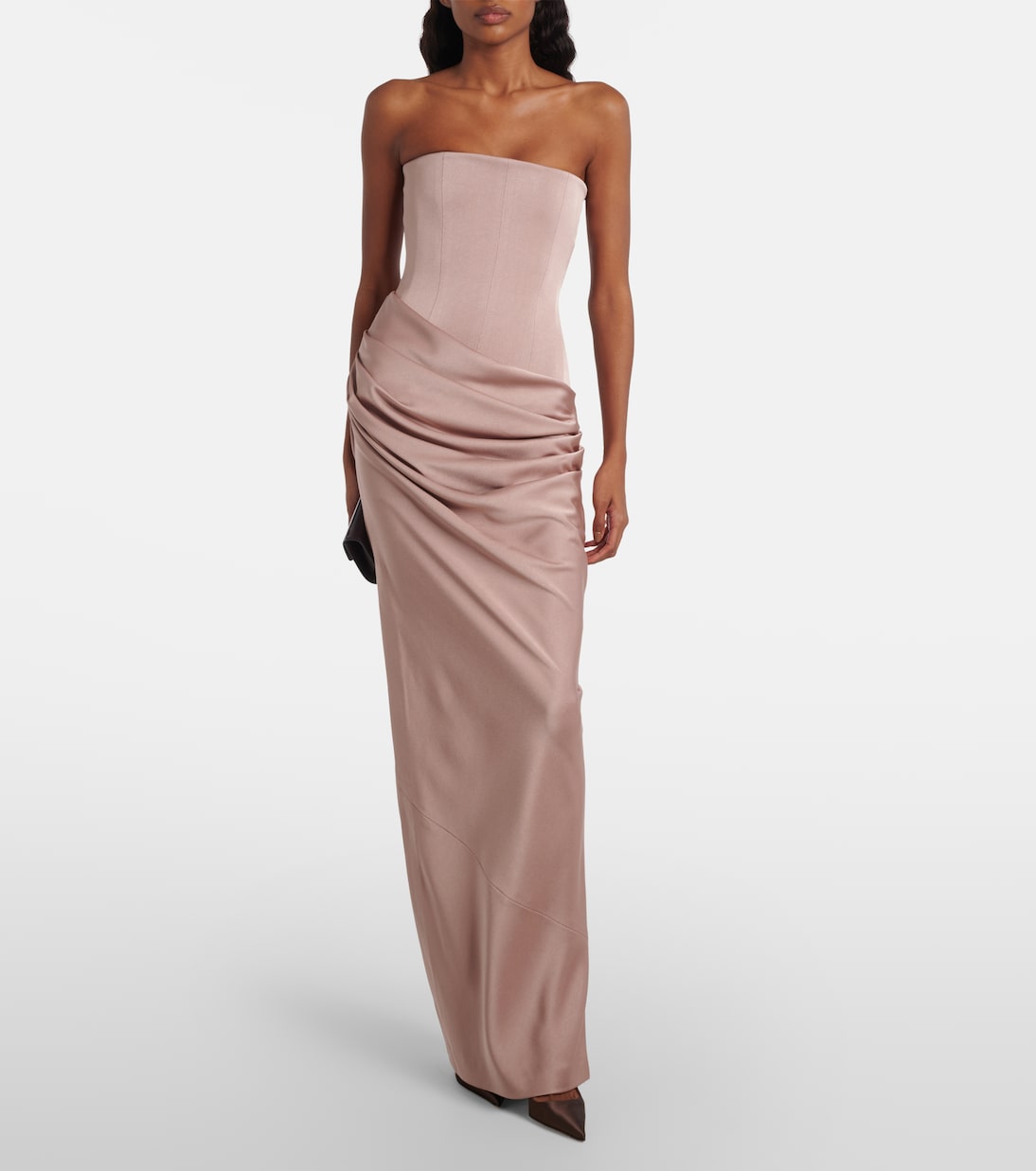 model view with corseted waist