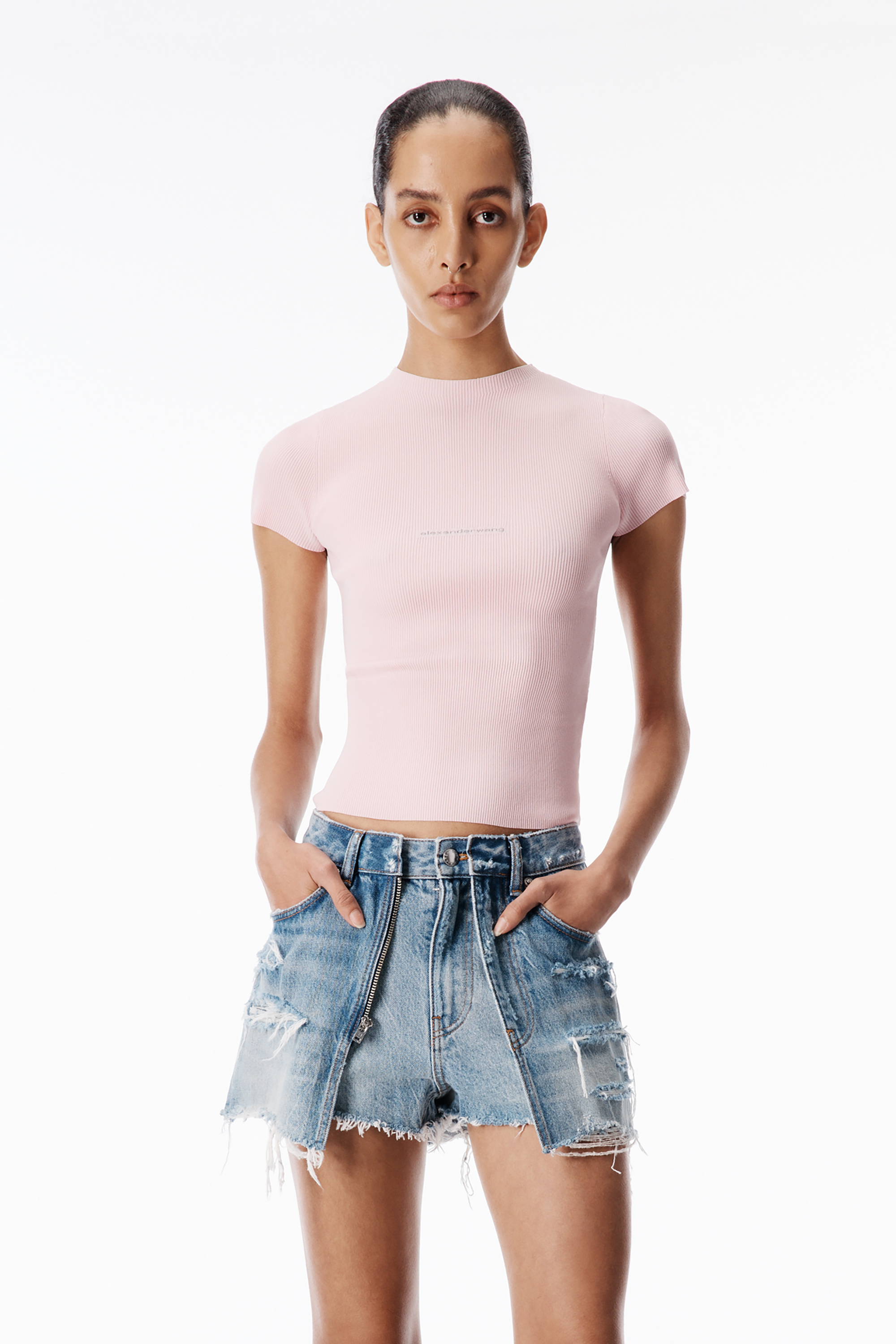 Knit Logo Baby Tee — side or profile view