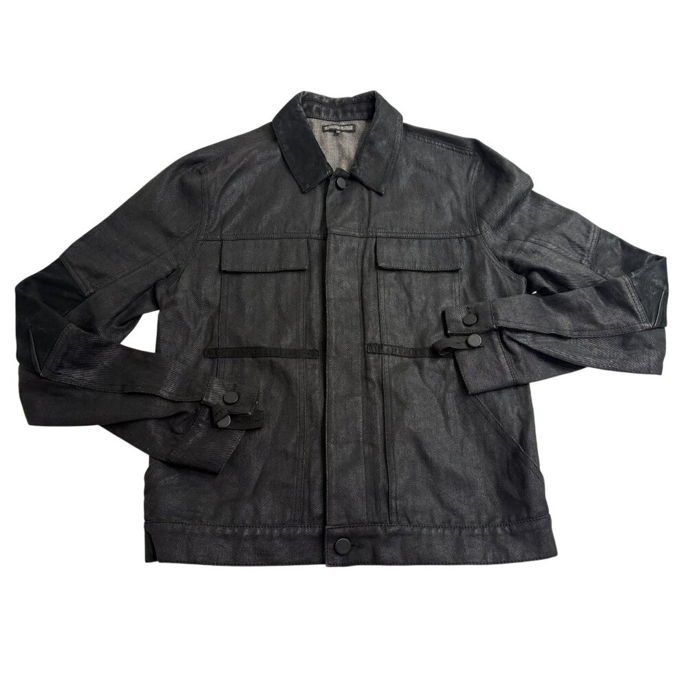 Black Denim Cargo Jacket