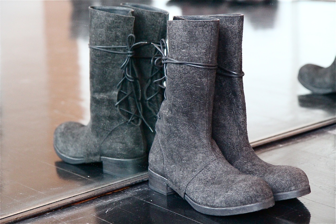 weathered grey boot detail