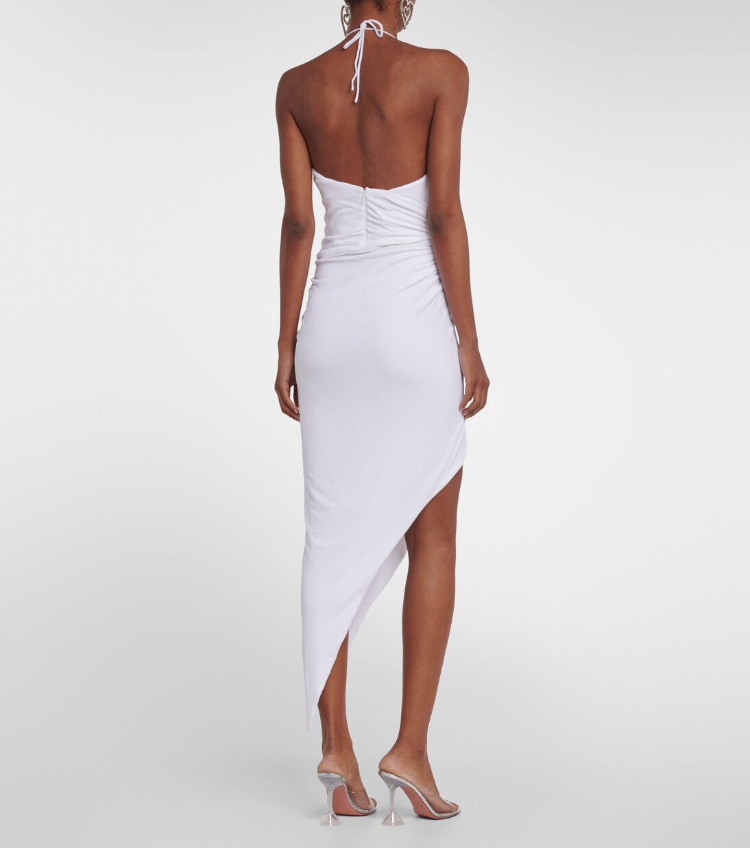 back view with self-tie neck
