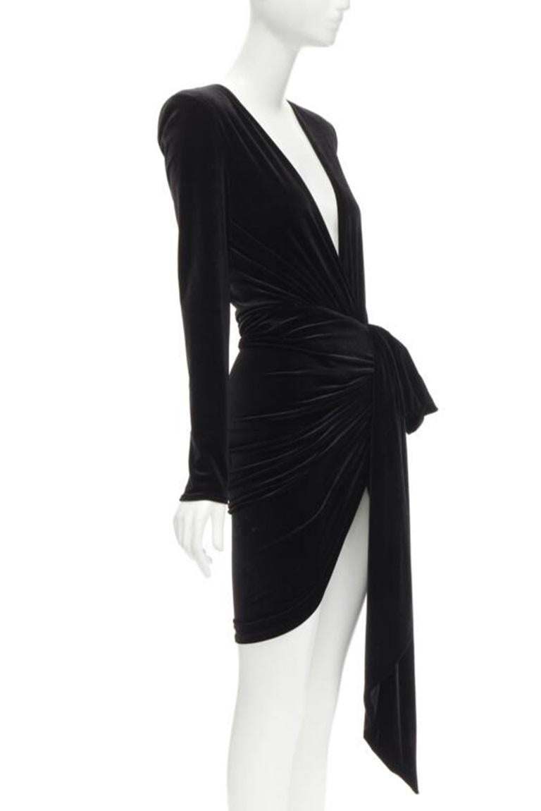 Plunge-Neck Draped Gown