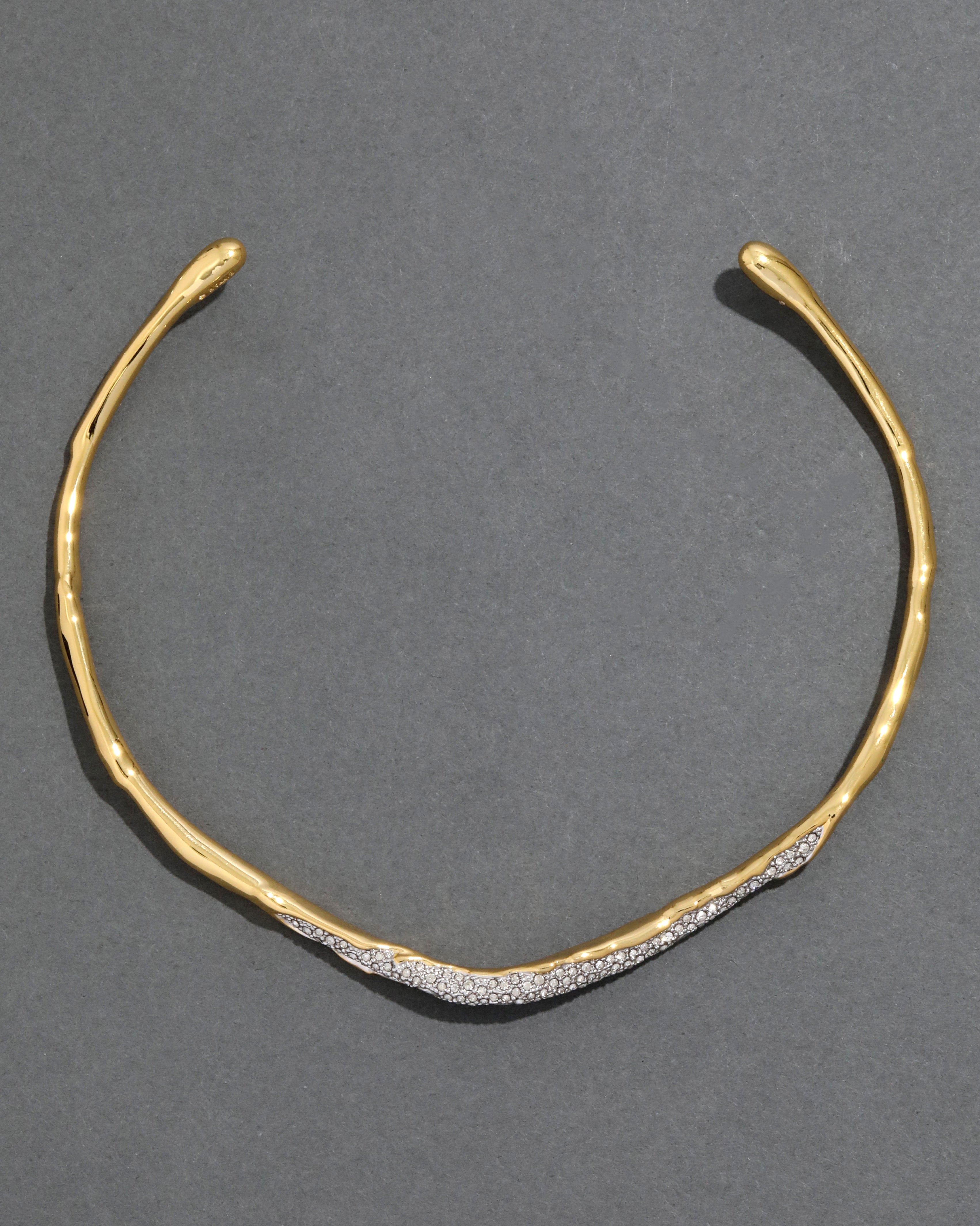 Solanales Gold Crystal Skinny Collar