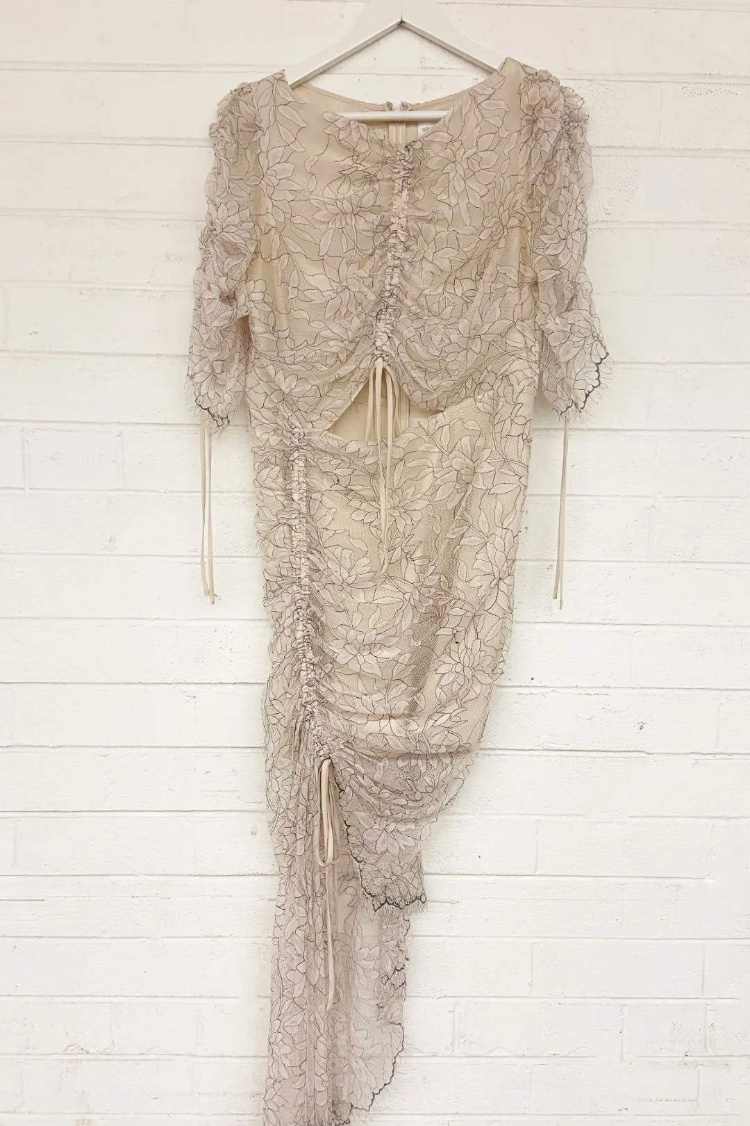 Hanger view showing drape