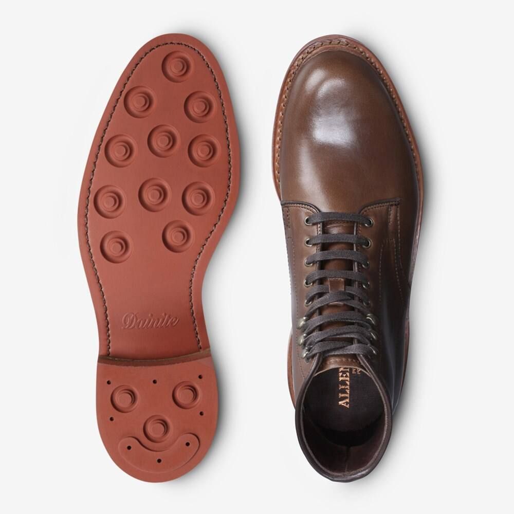 Top and sole view with studded rubber sole