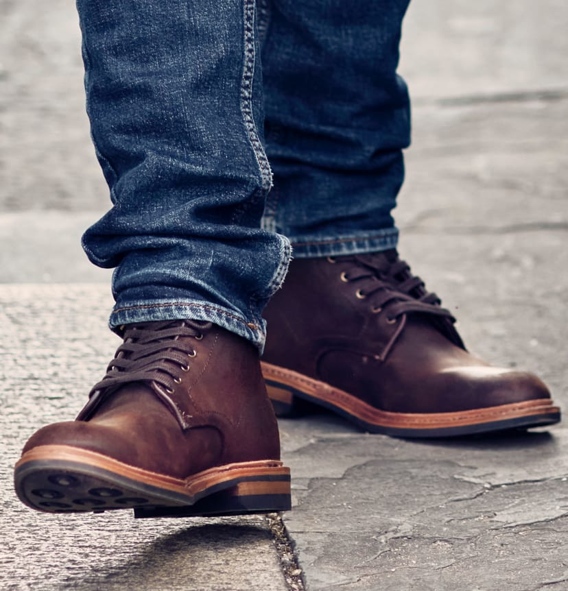 Lifestyle view showing the boot on foot