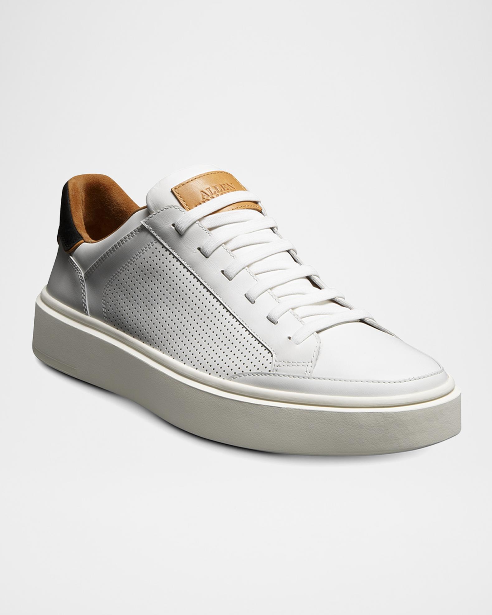 White perforated leather side view