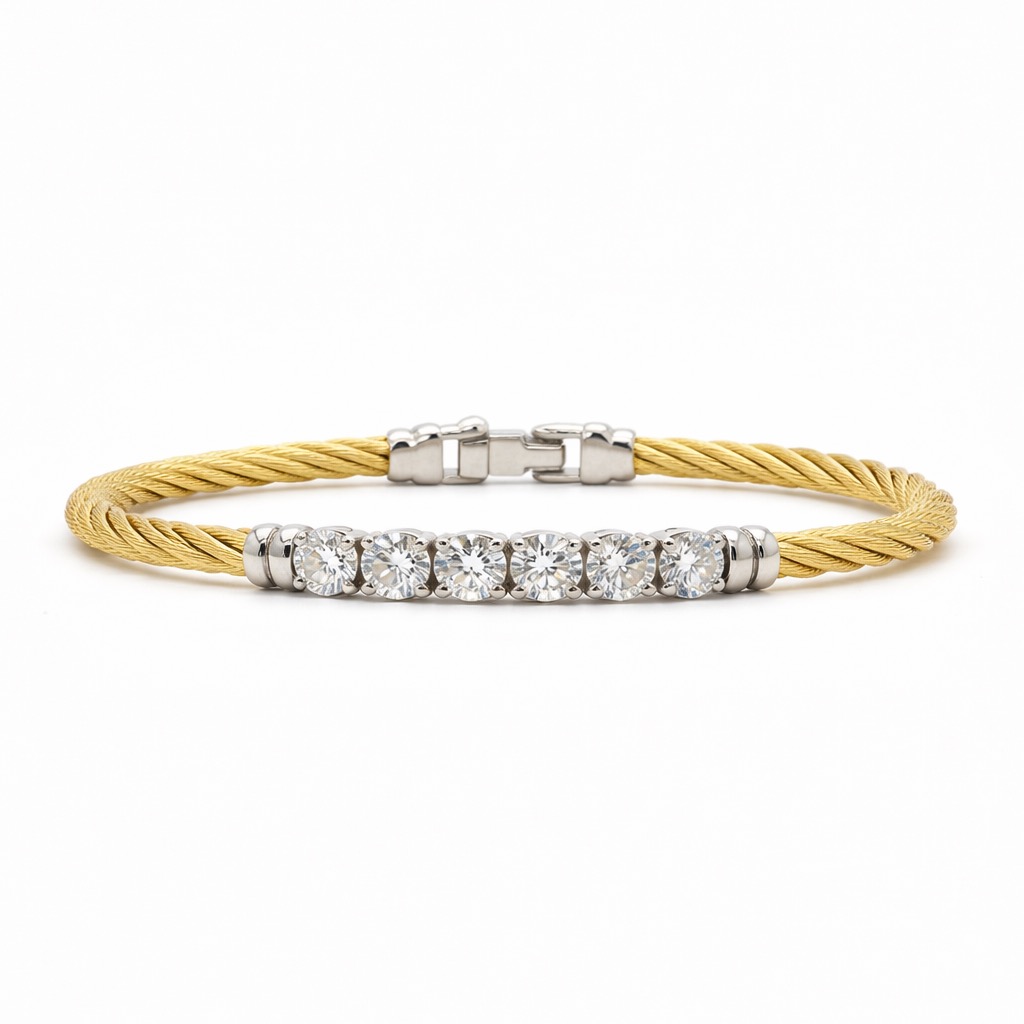 Day Diamond 6-Stone Line Bangle