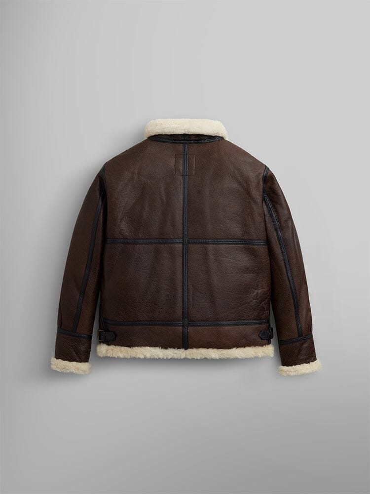Back view of the leather bomber