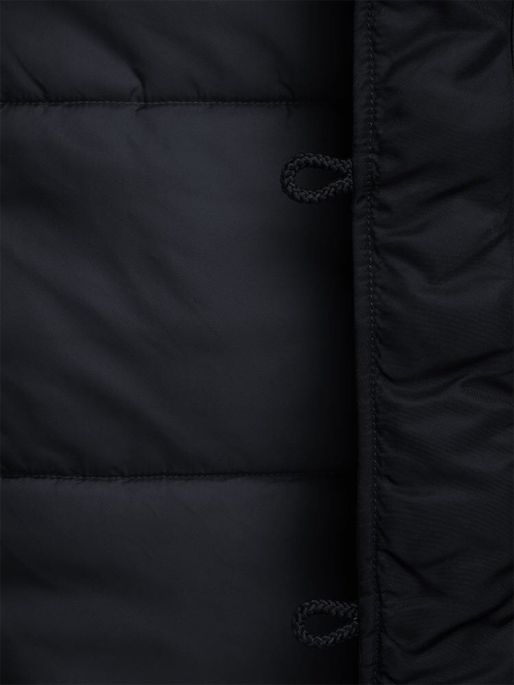 Detail view of the hood and placket