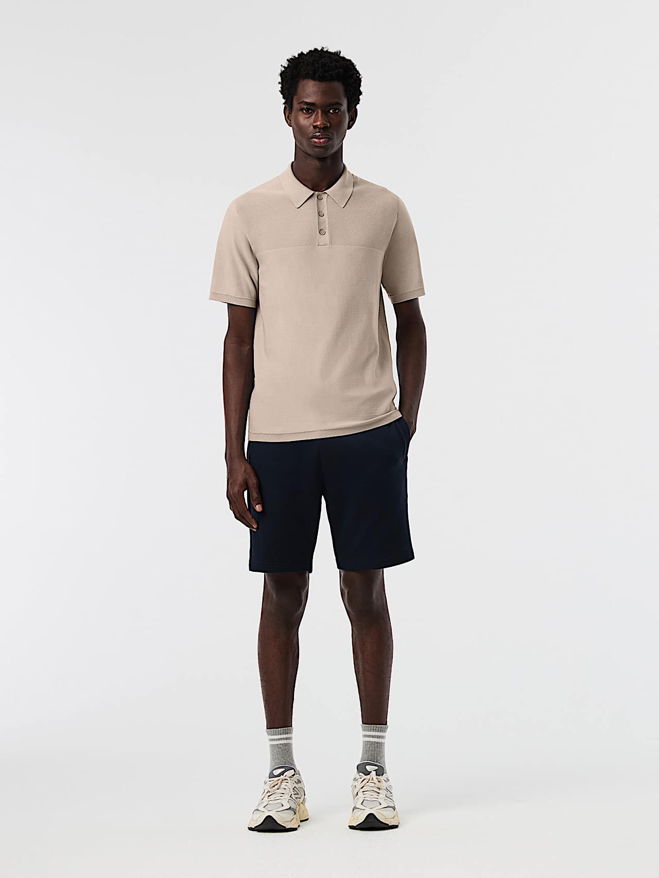 FENZI V2.Y10.01 | 3D Performance Knit Polo Shirt in Dune for Men