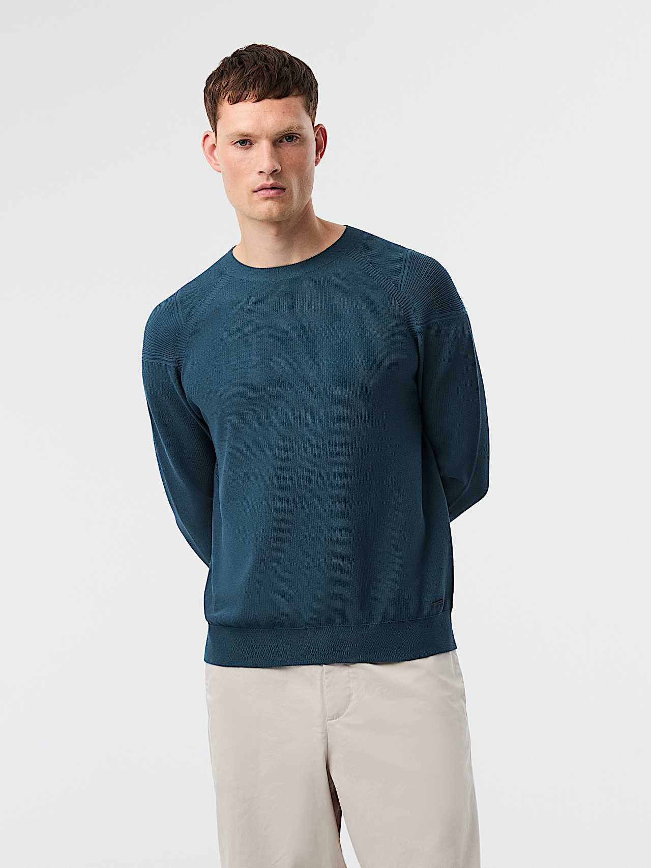 Seamless 3D Performance Knit Crewneck Sweater FOSOP