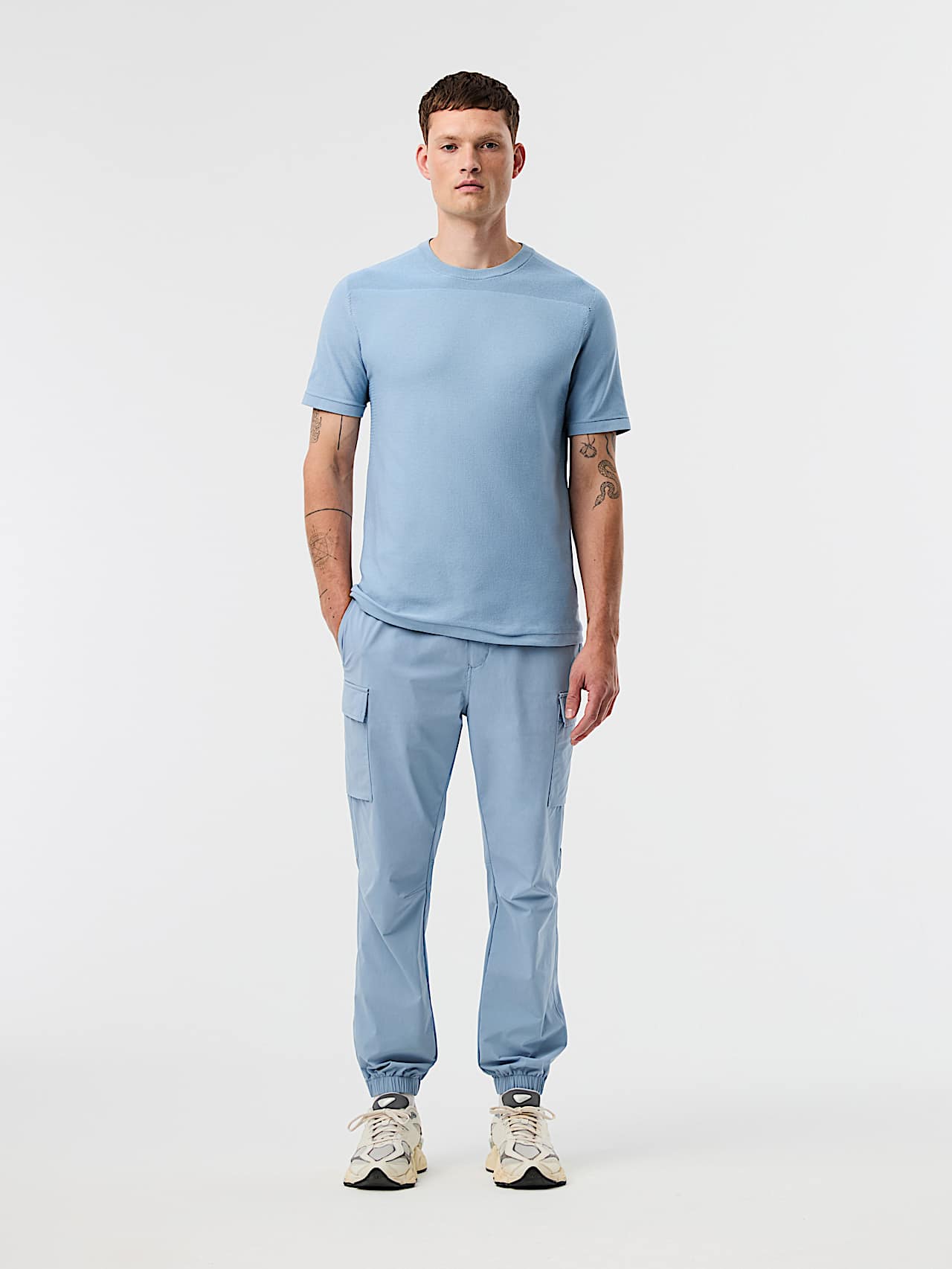 FOSOS V5.Y10.01 | 3D Performance Knit T-Shirt in Clouded Blue for Men
