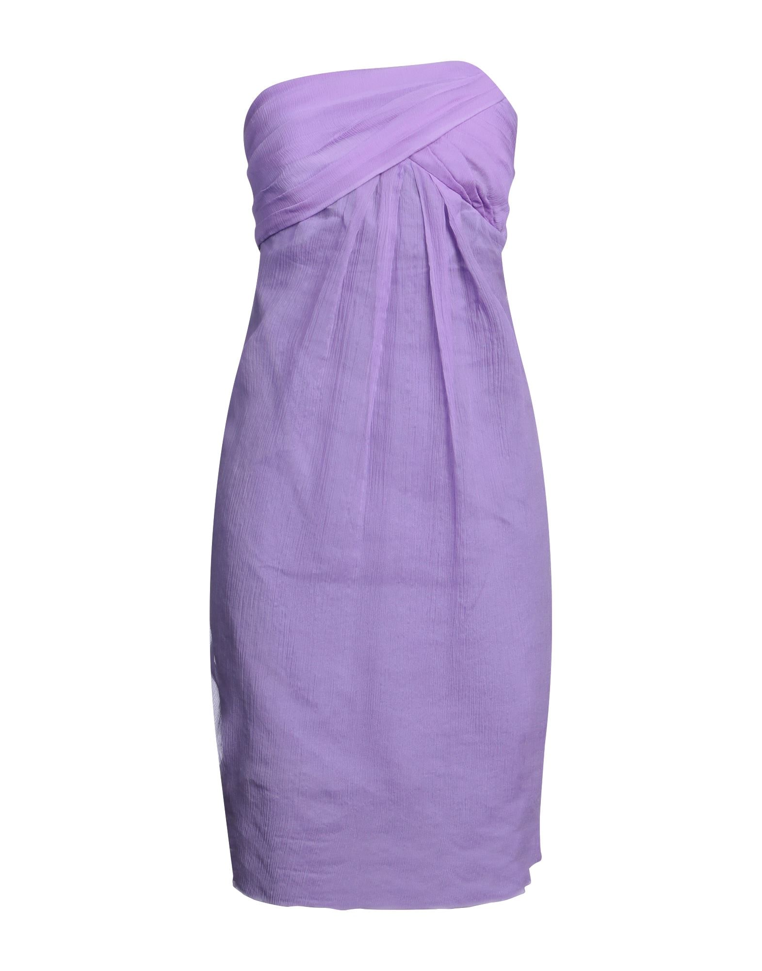 Mauve Silk Ruffled Sheath Dress