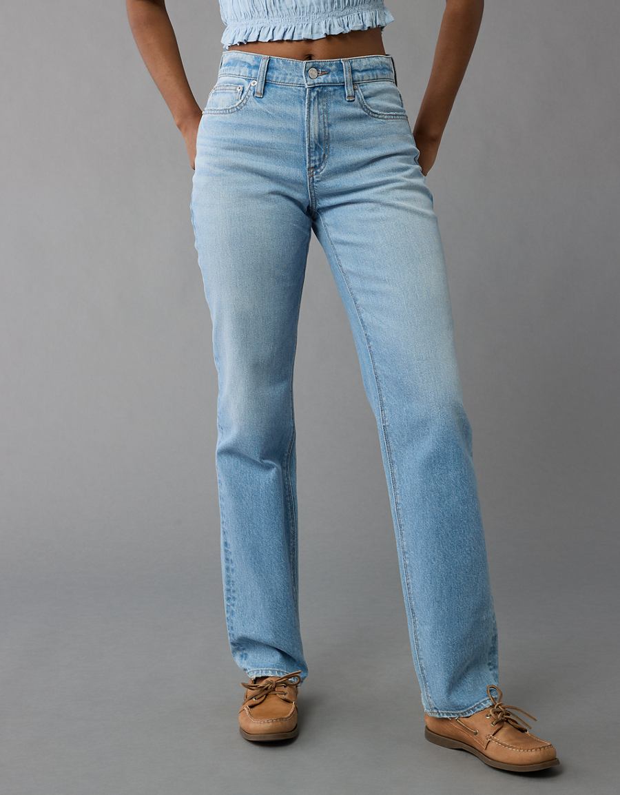 Styled front view showing the straight leg