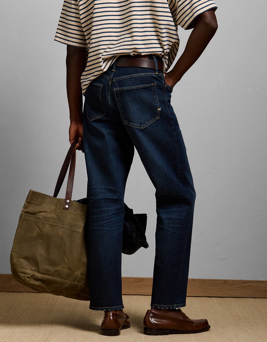 Styled back view with premium denim texture