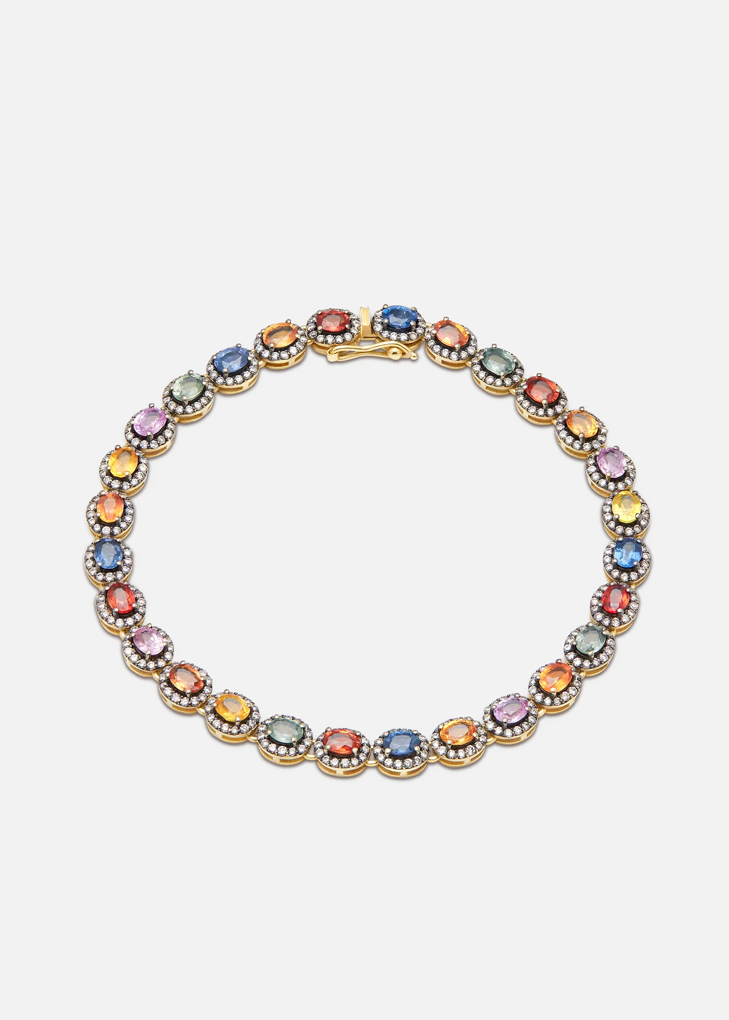 18K Yellow Gold & Multi-Sapphire Mini Rajasthan Tennis Bracelet