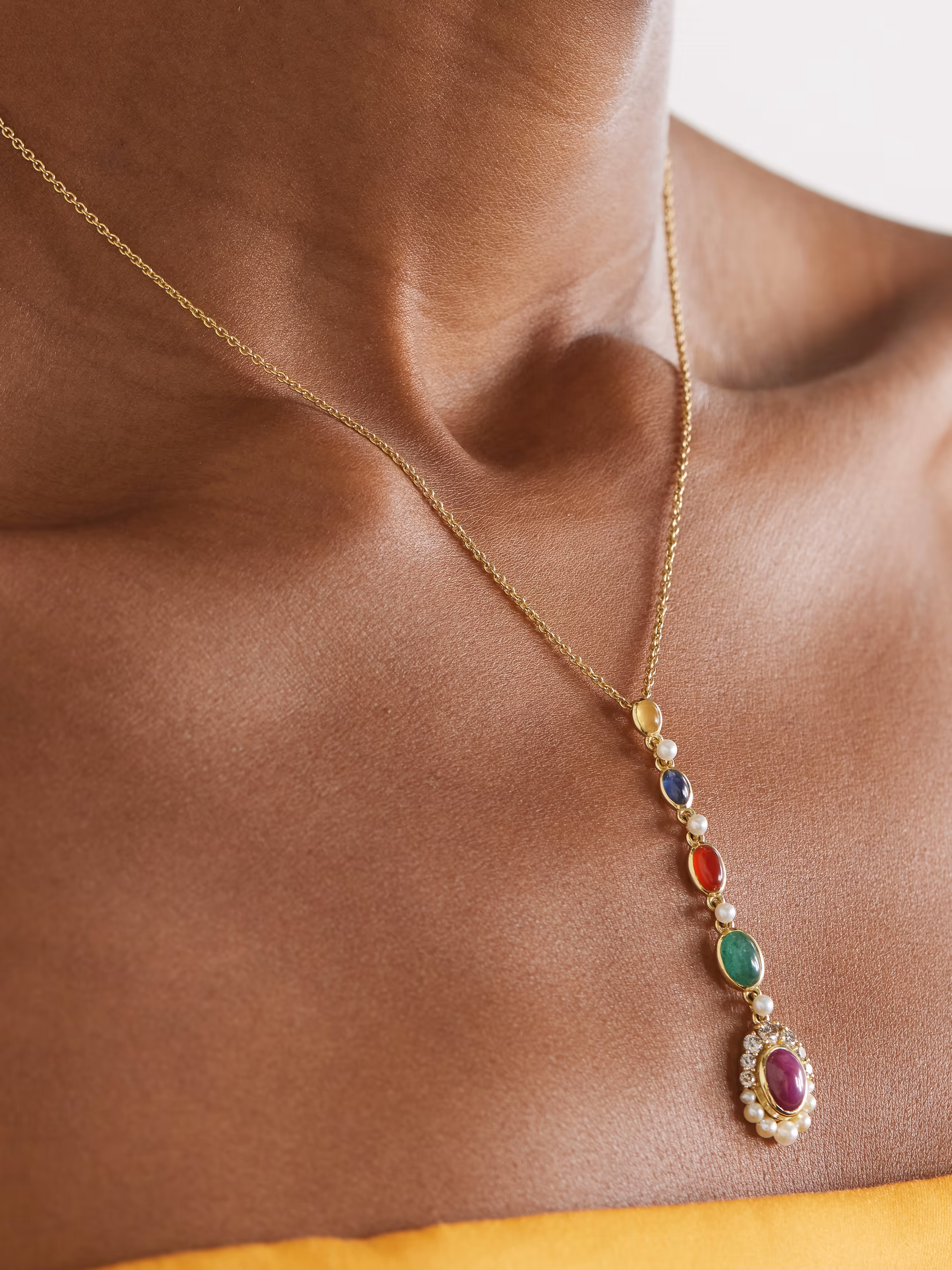 Navratna multi-stone necklace