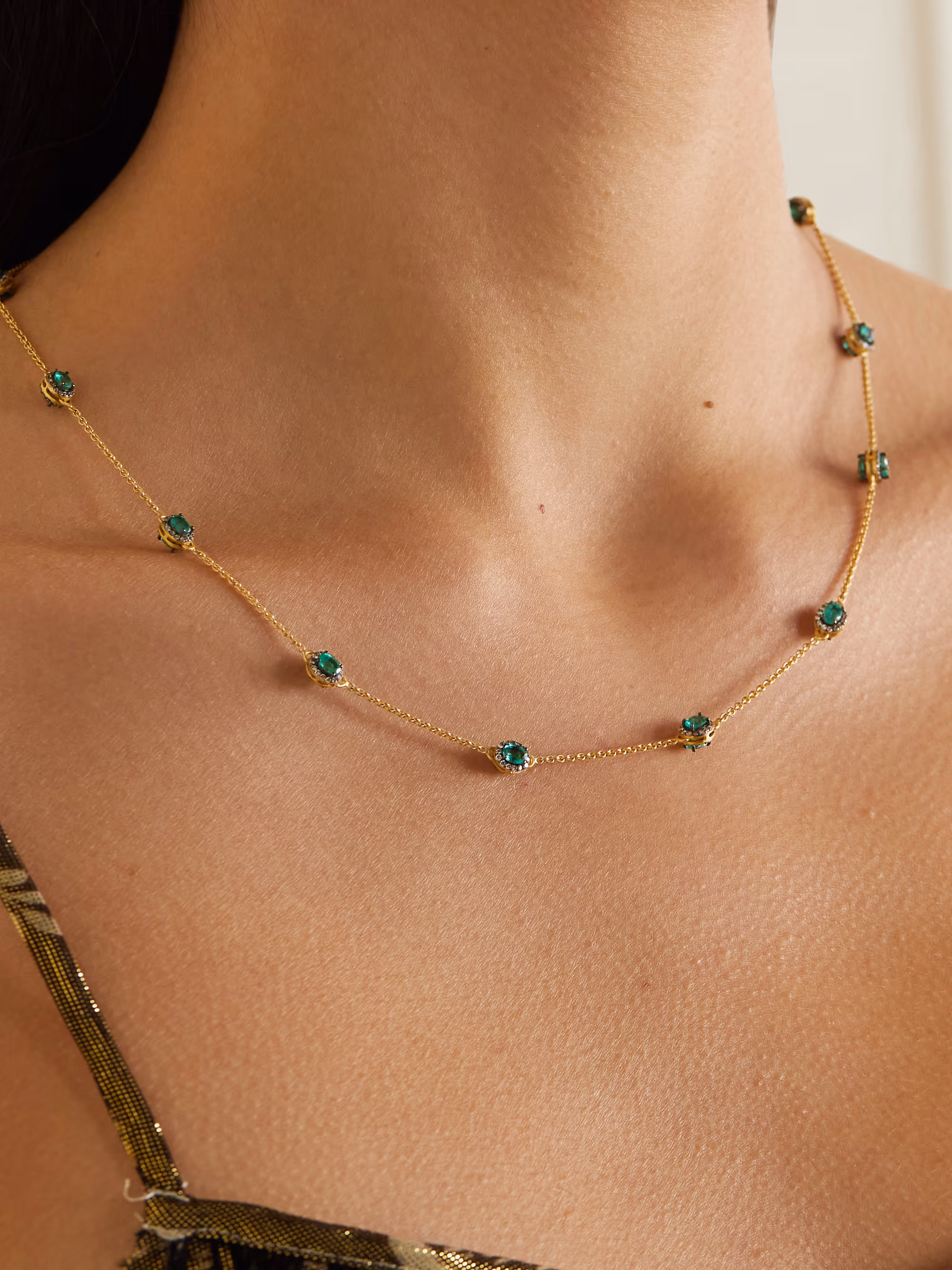 Rajasthan emerald and diamond necklace