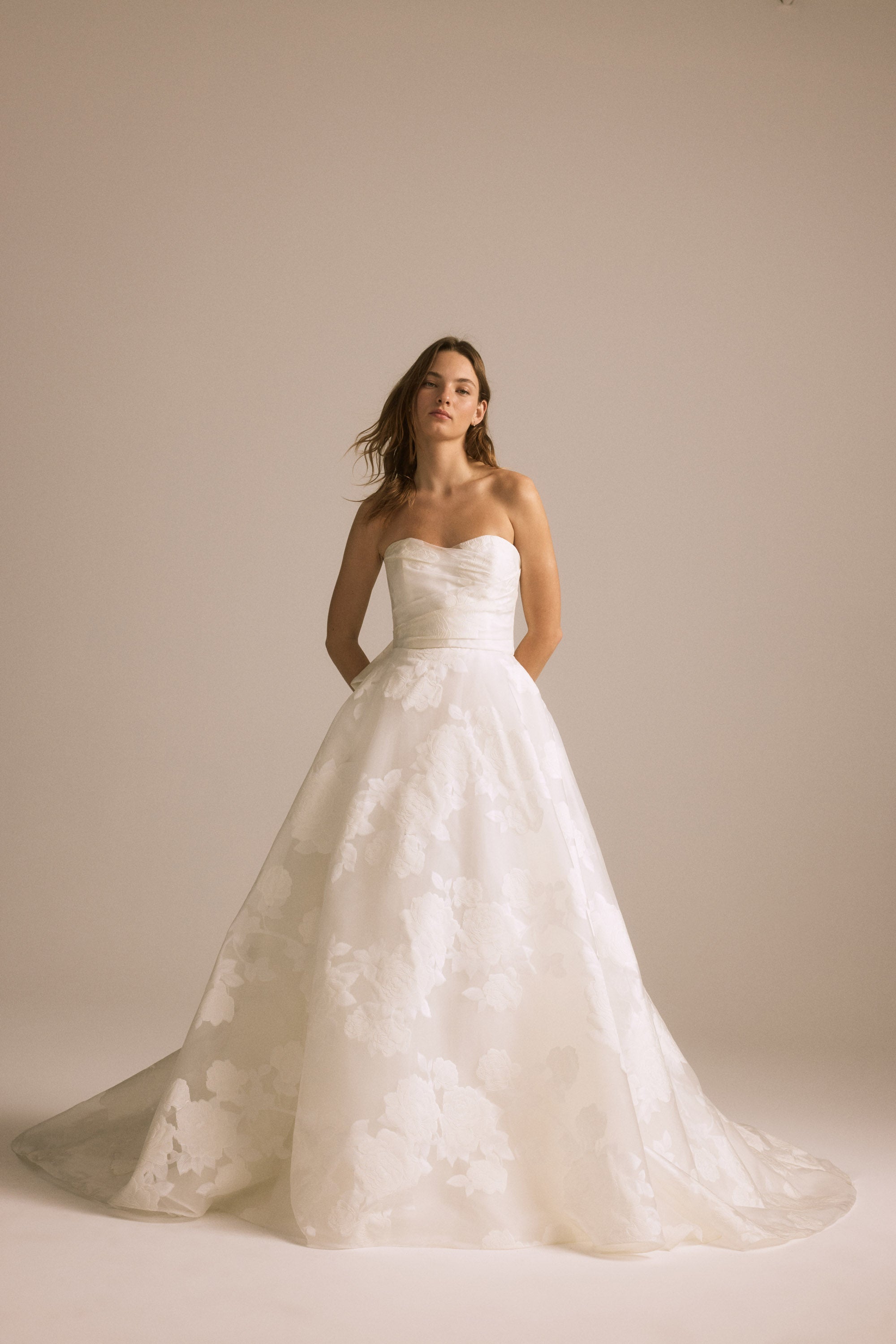 Front view with the neckline and bodice