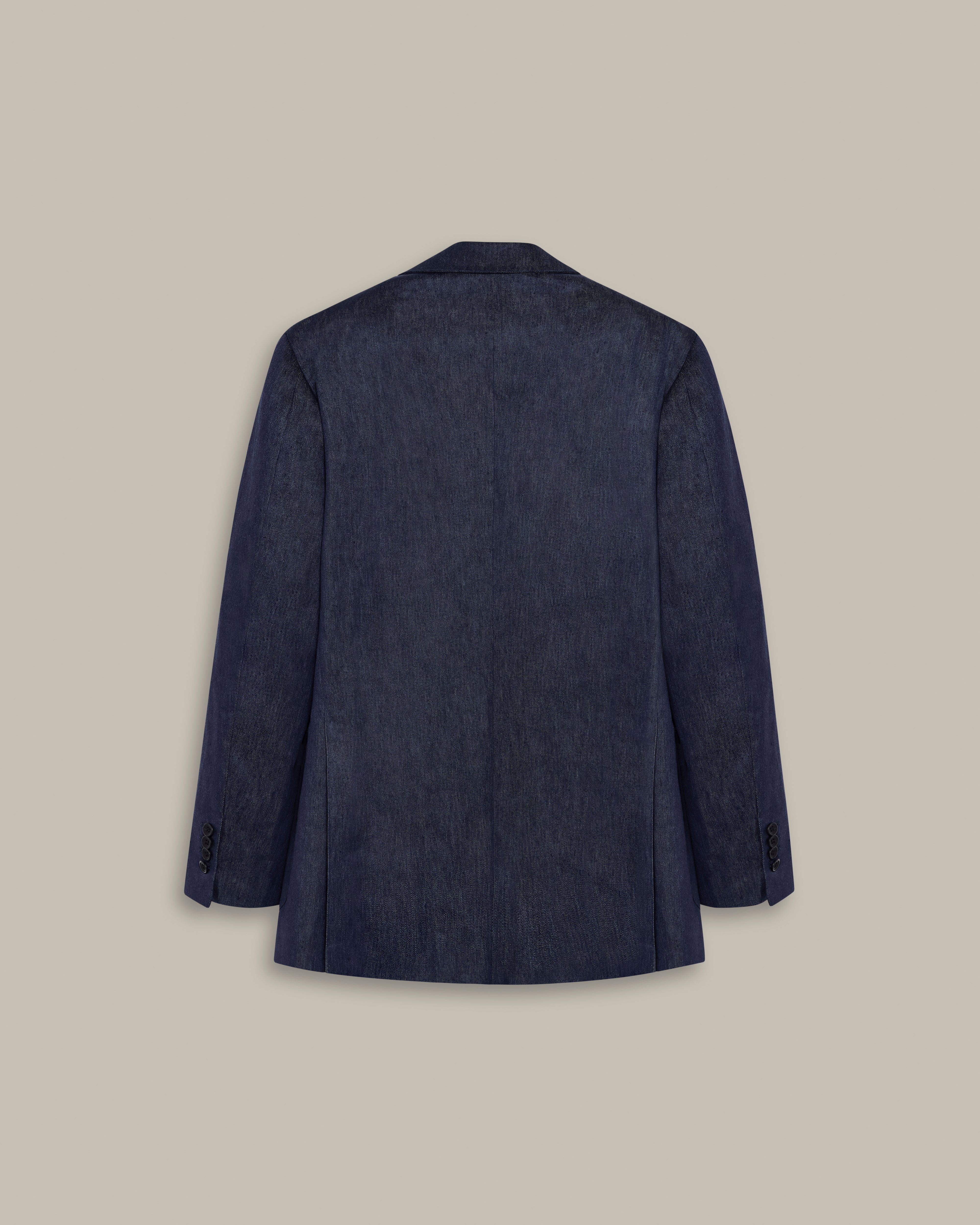 Close view of jacket fabric and buttons