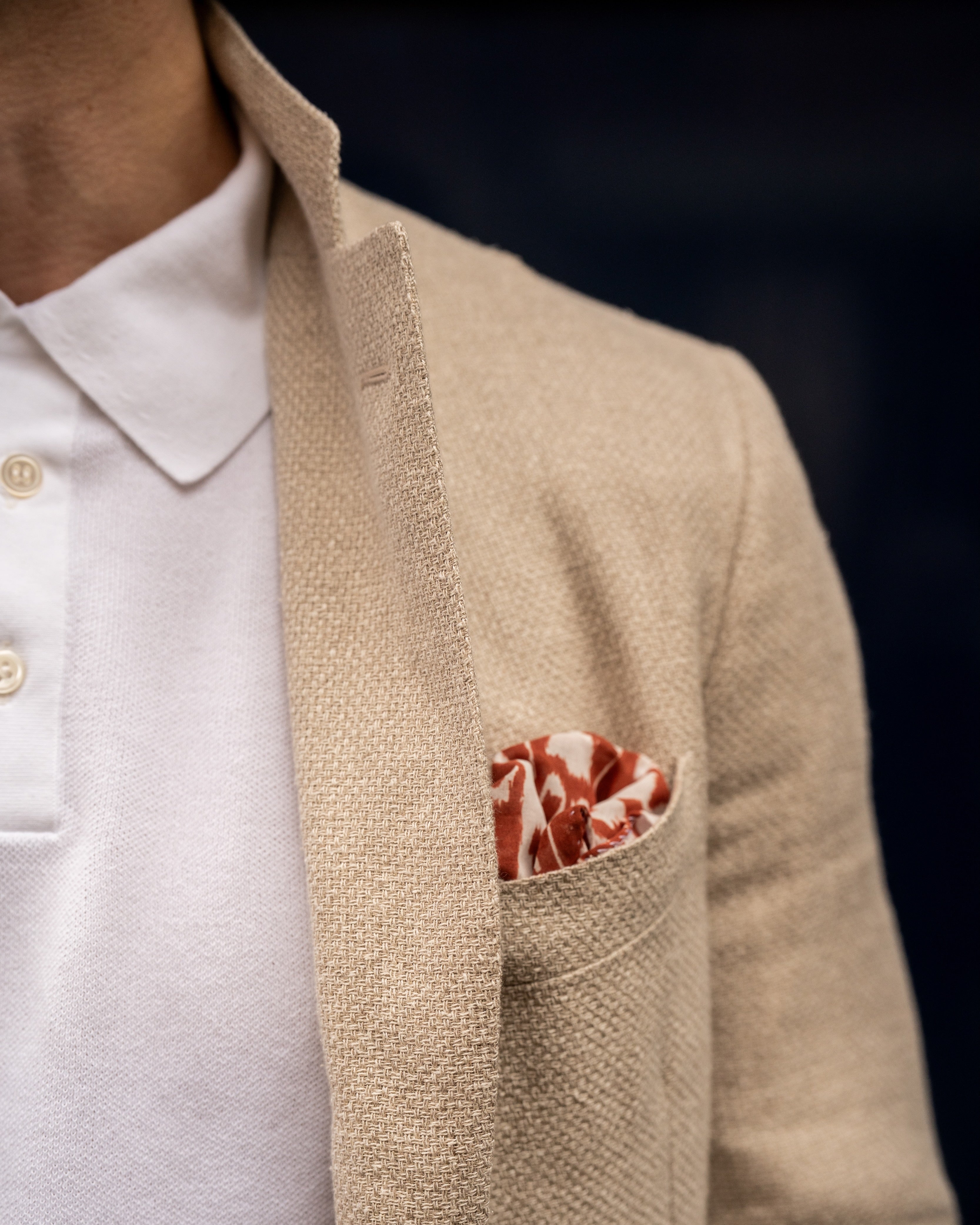 Worn detail with pocket square