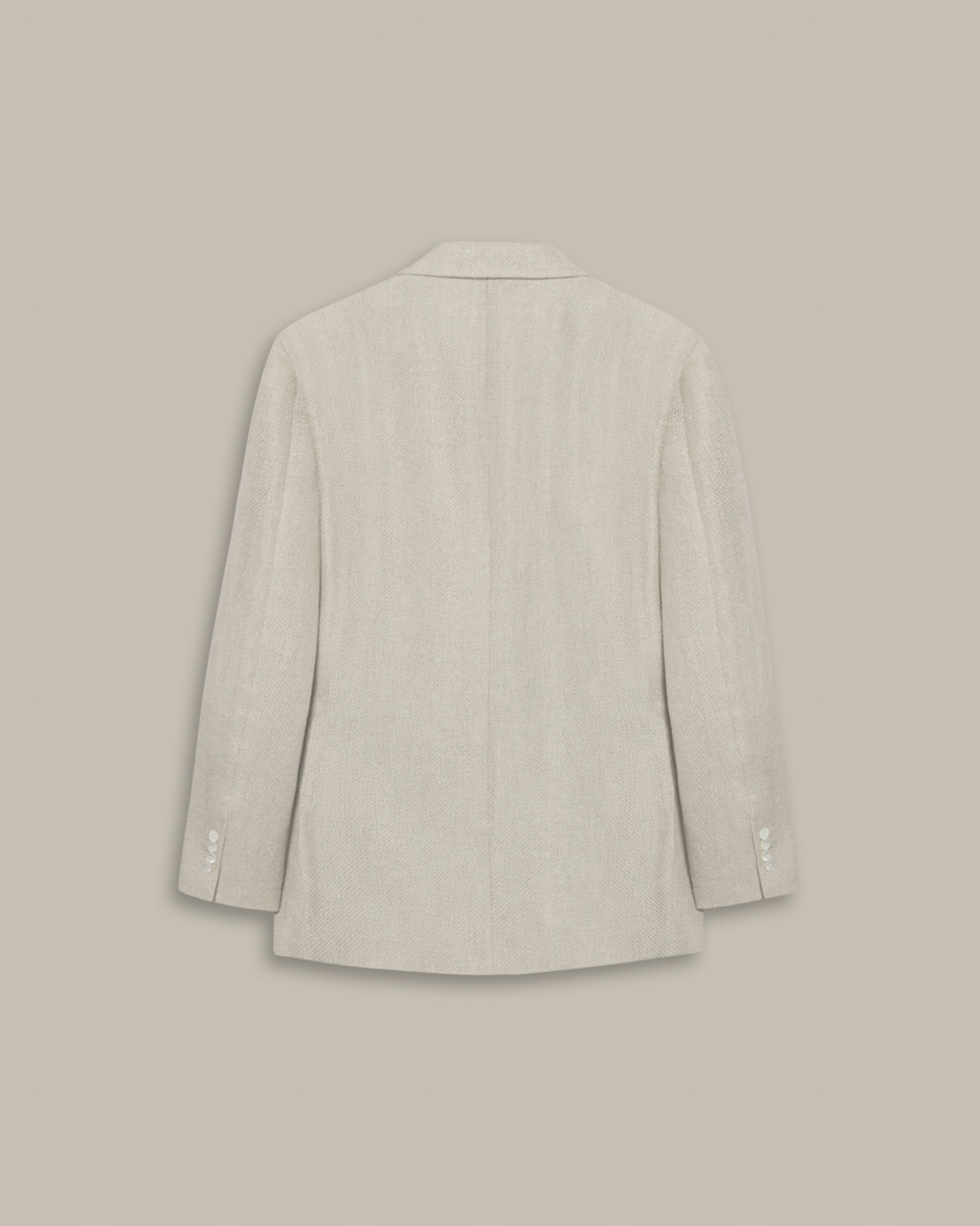 Back view of the single-breasted jacket