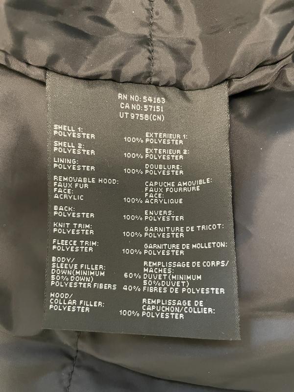 fabric label closeup